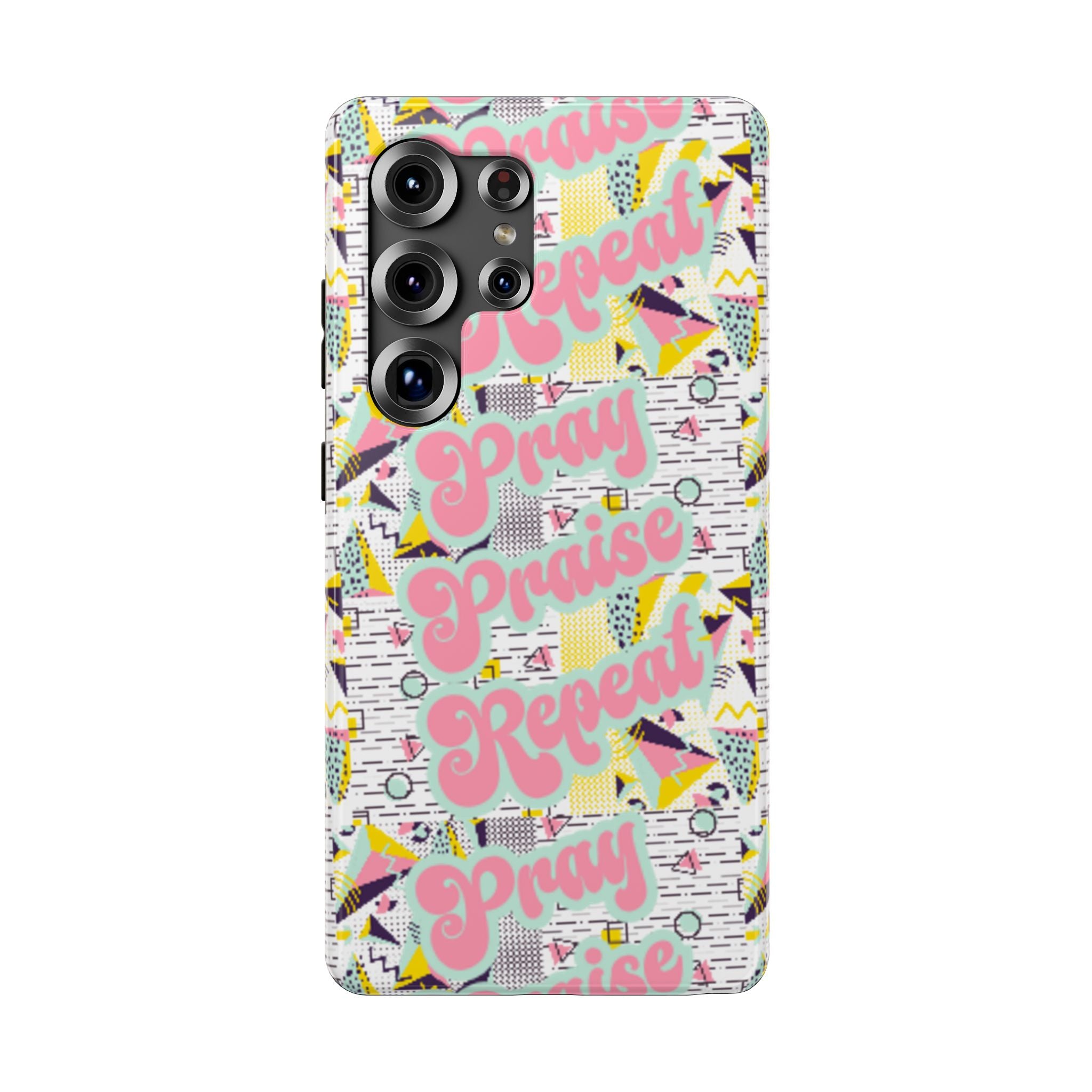 Retro Pray Praise Repeat Women's  Phone Case- Impact-Resistant Cases