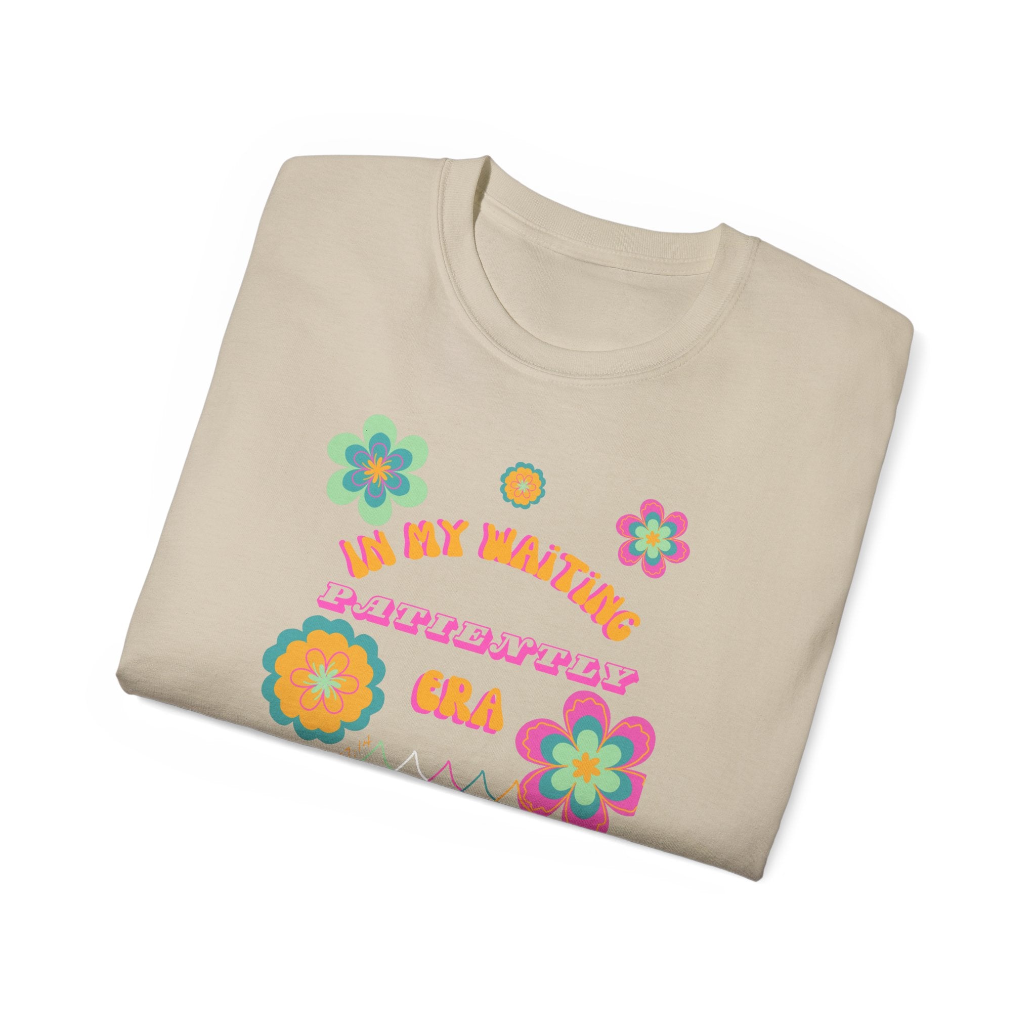 Retro Floral "In My Waiting Patiently Era" Ladies' V-Neck T-Shirt