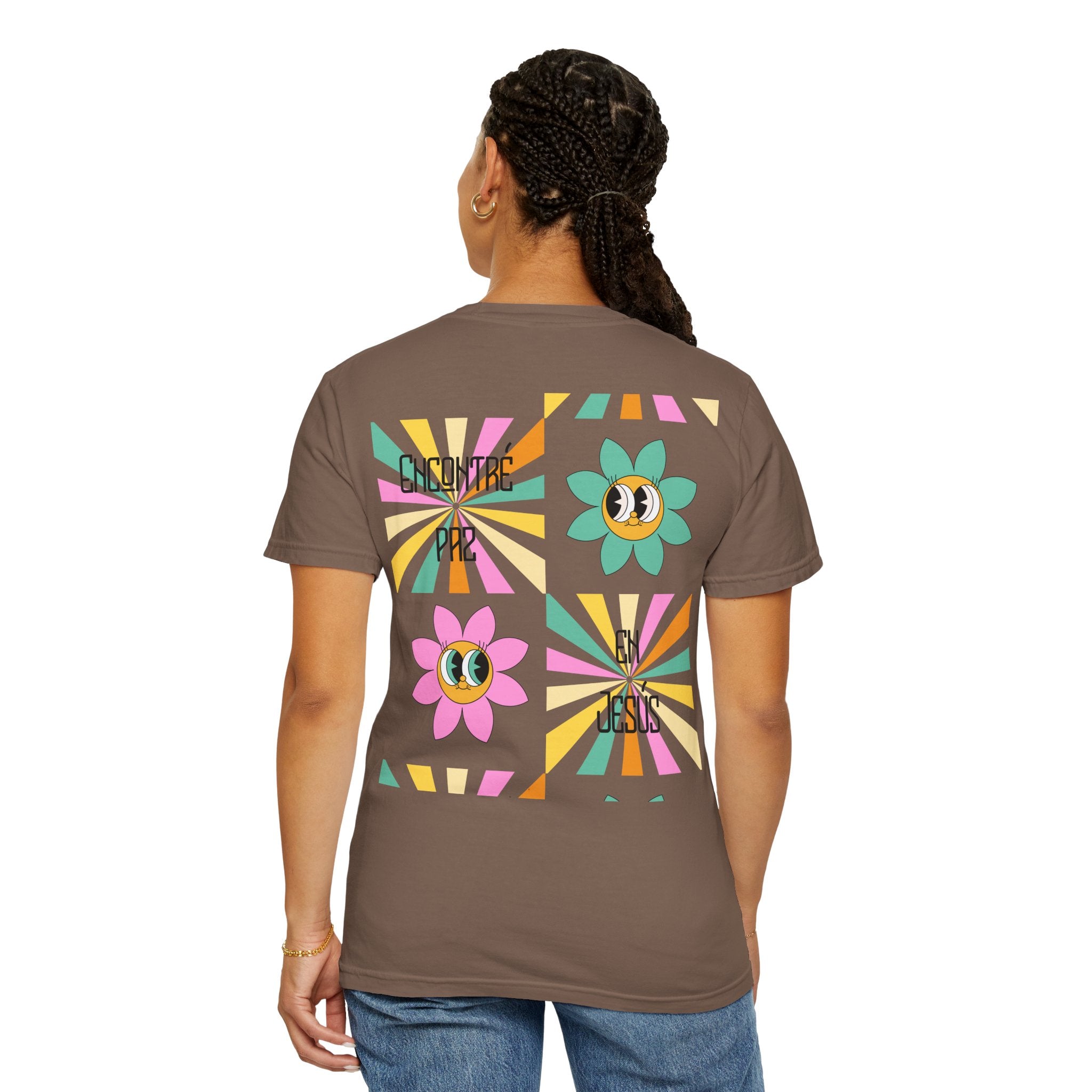Woman's Spanish "Encontré paz en Jesús"- Camisa Retro Español