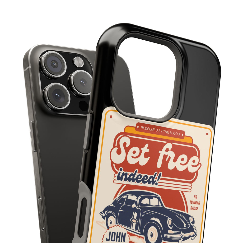 Men's 'Set free indeed' Vintage Graphic Phone Case — Magnetic Impact-Resistant