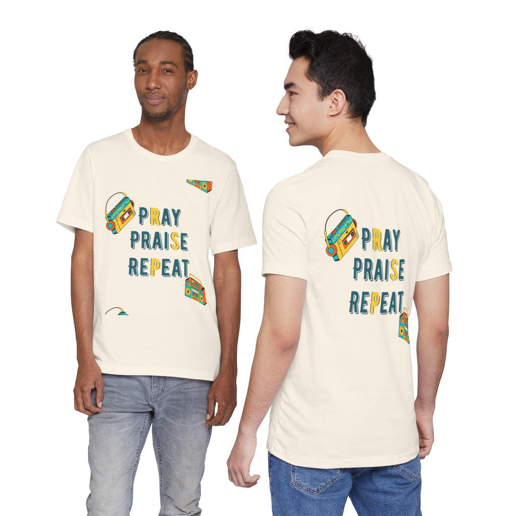 Pray Praise Repeat T-Shirt — Vintage Boombox Christian Tee