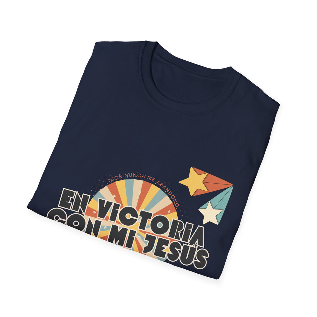 Camisa “En Victoria con mi Jesús” Varones Estilo Retro Sunrise