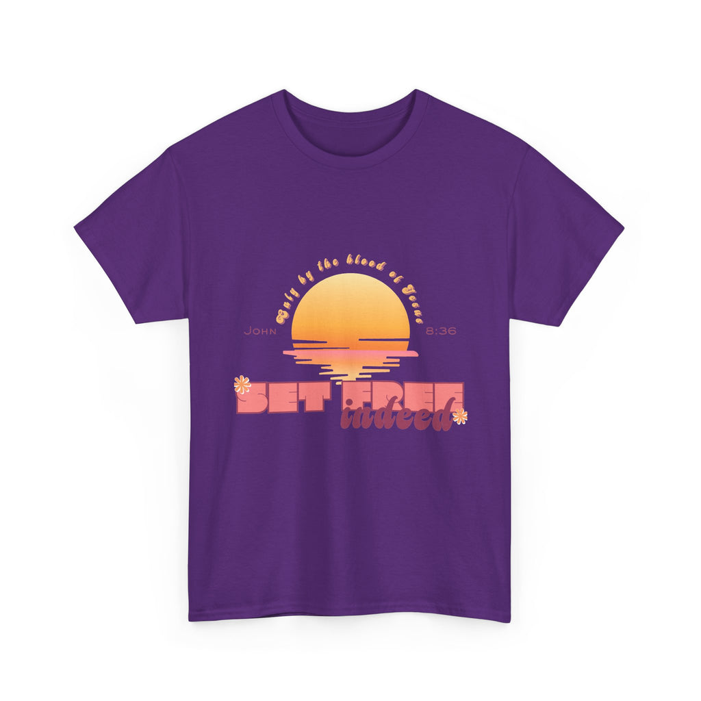 Women's 'Set free indeed' John 8:36- Heavy Cotton Tee