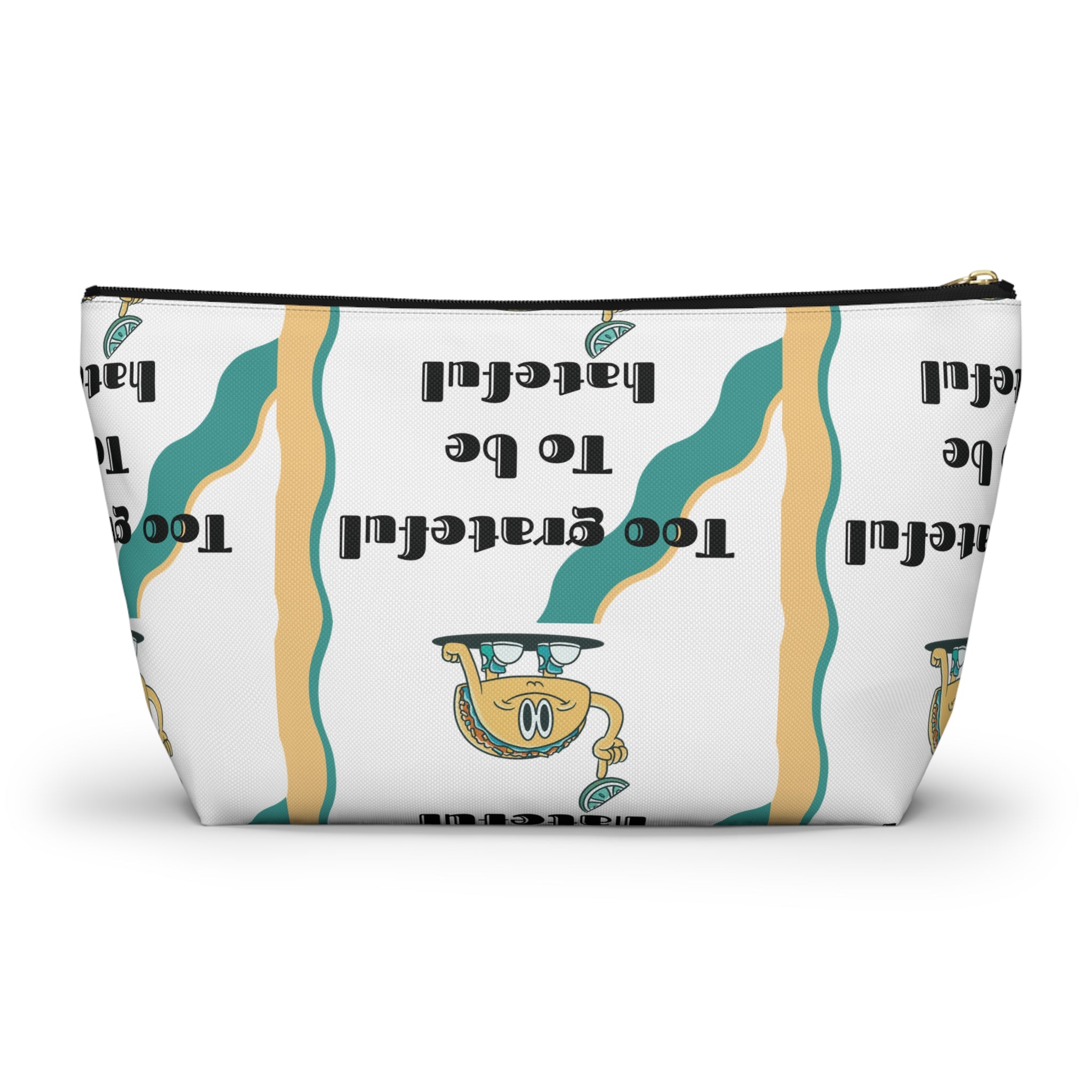 Too Grateful To Be Hateful Accessory Pouch — Retro Smiley Bag