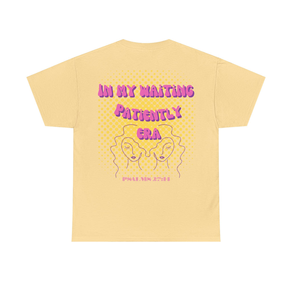Women's 'In my Waiting Patiently Era' Tee - Yellow Graphic Jersey Short Sleeve
