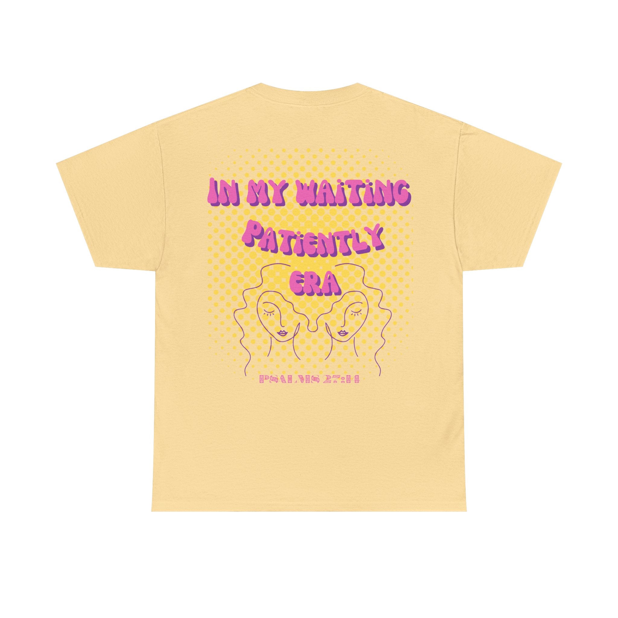 Women's 'In my Waiting Patiently Era' Tee - Yellow Graphic Jersey Short Sleeve