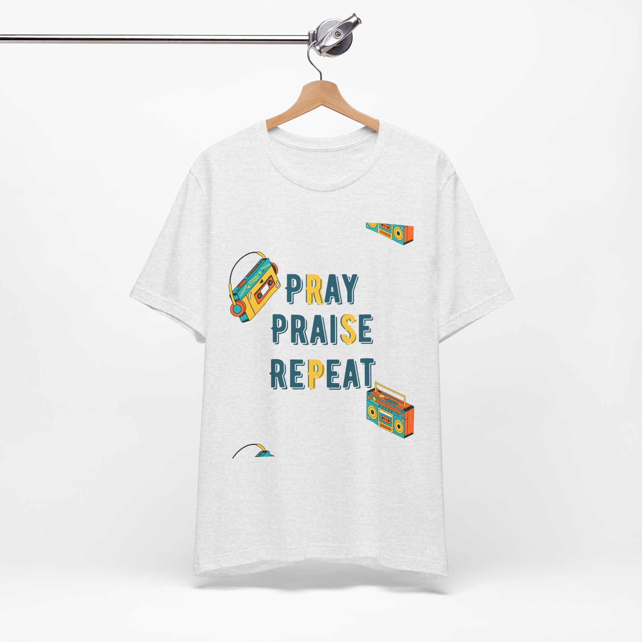 Pray Praise Repeat T-Shirt — Vintage Boombox Christian Tee