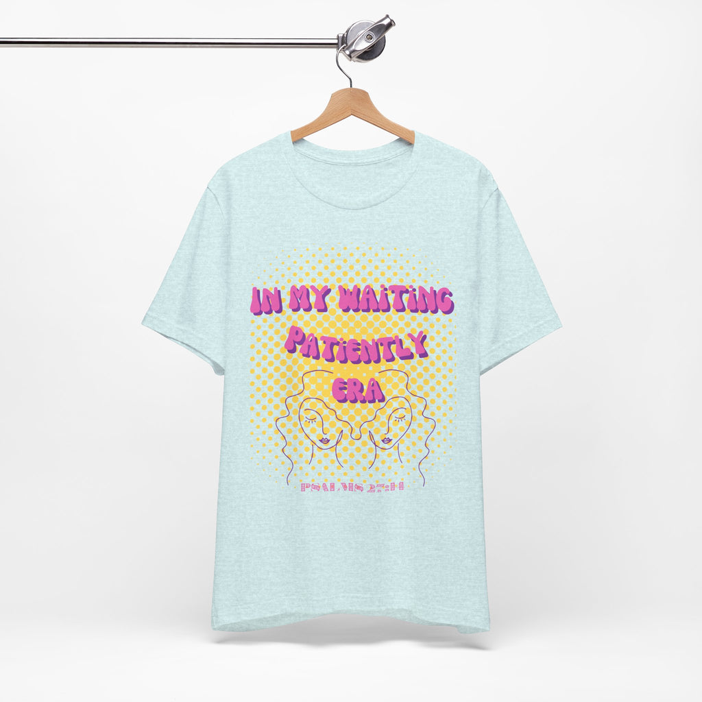Women's 'In my Waiting Patiently Era' Tee - Yellow Graphic Jersey Short Sleeve