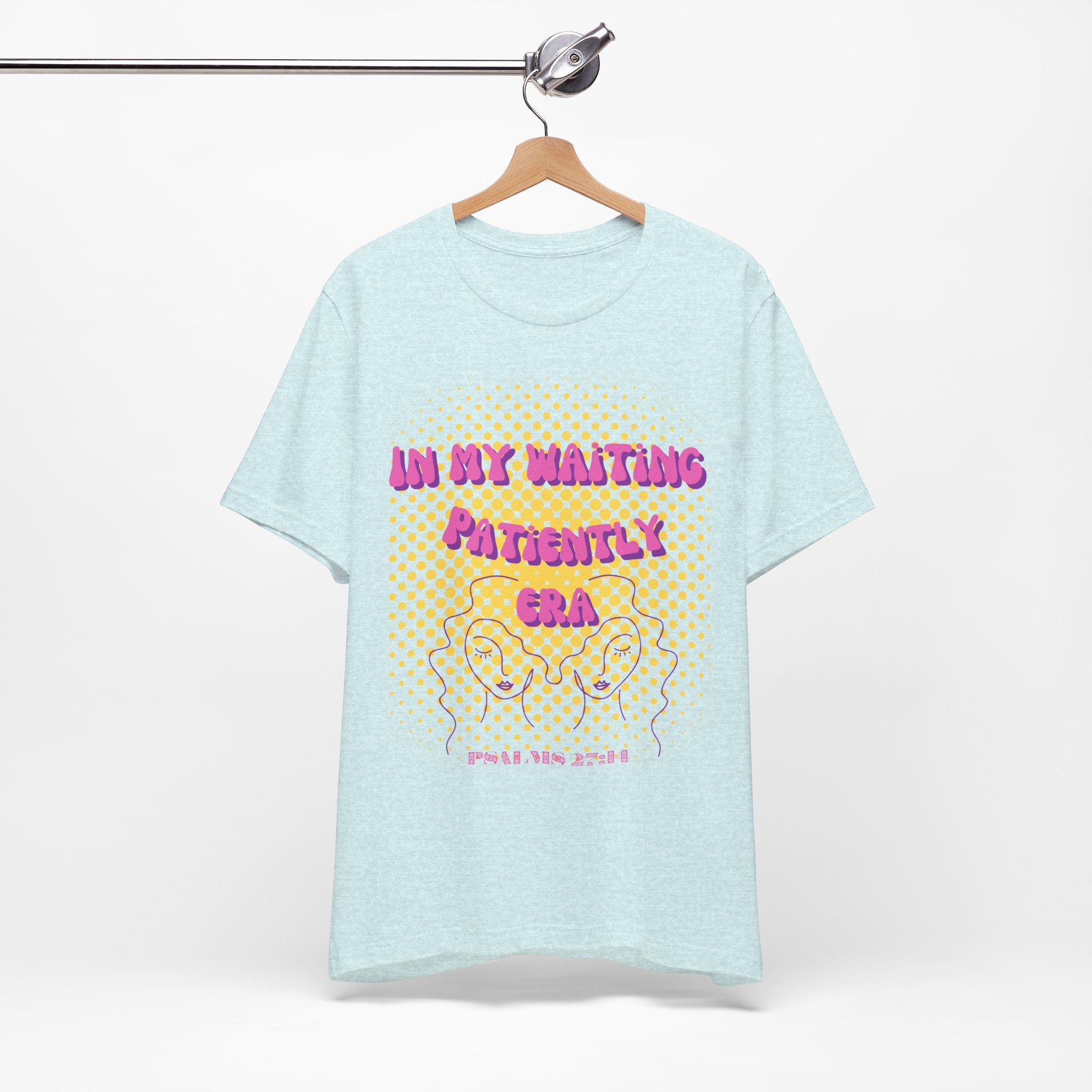 Women's 'In my Waiting Patiently Era' Tee - Yellow Graphic Jersey Short Sleeve