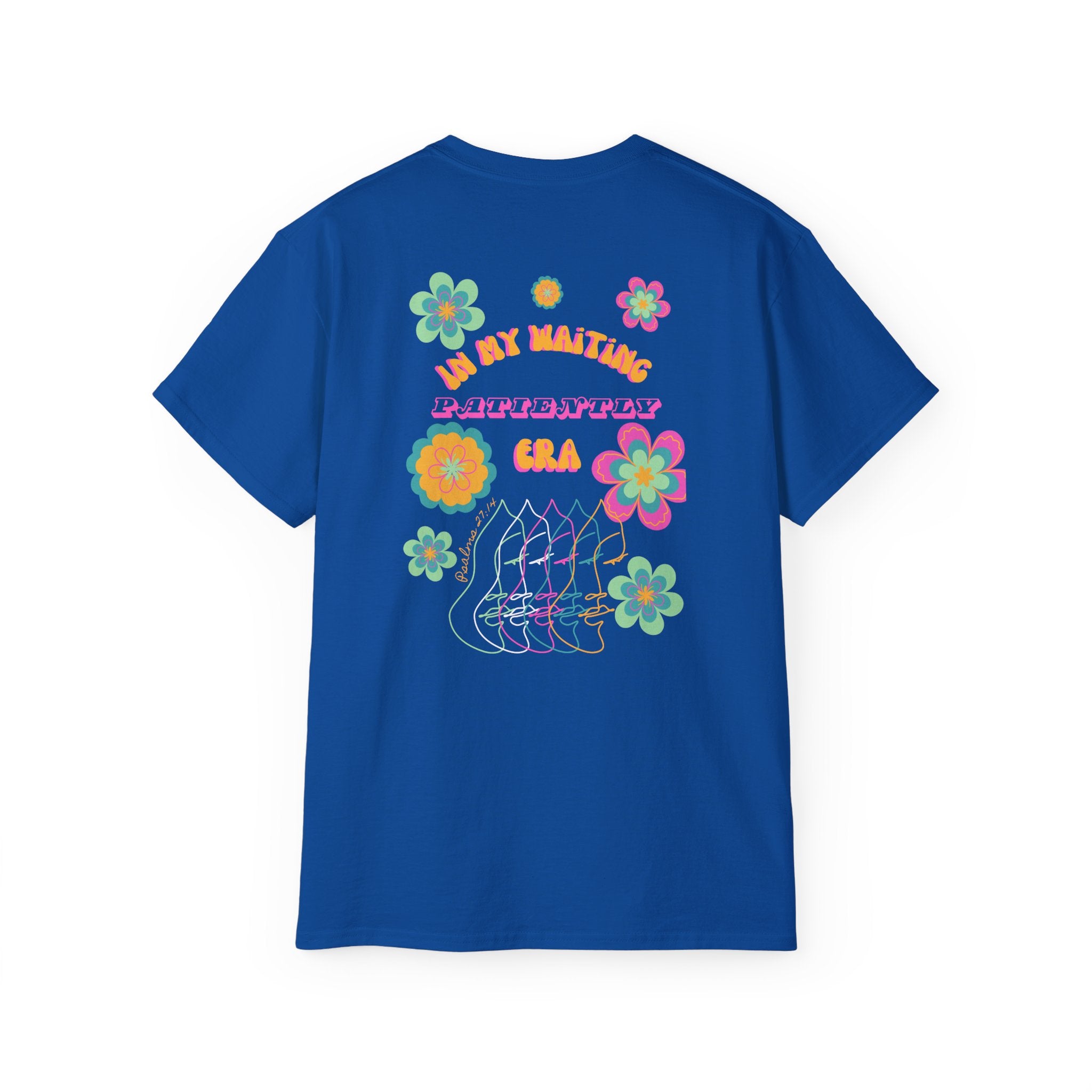 Retro Floral "In My Waiting Patiently Era" Ladies' V-Neck T-Shirt