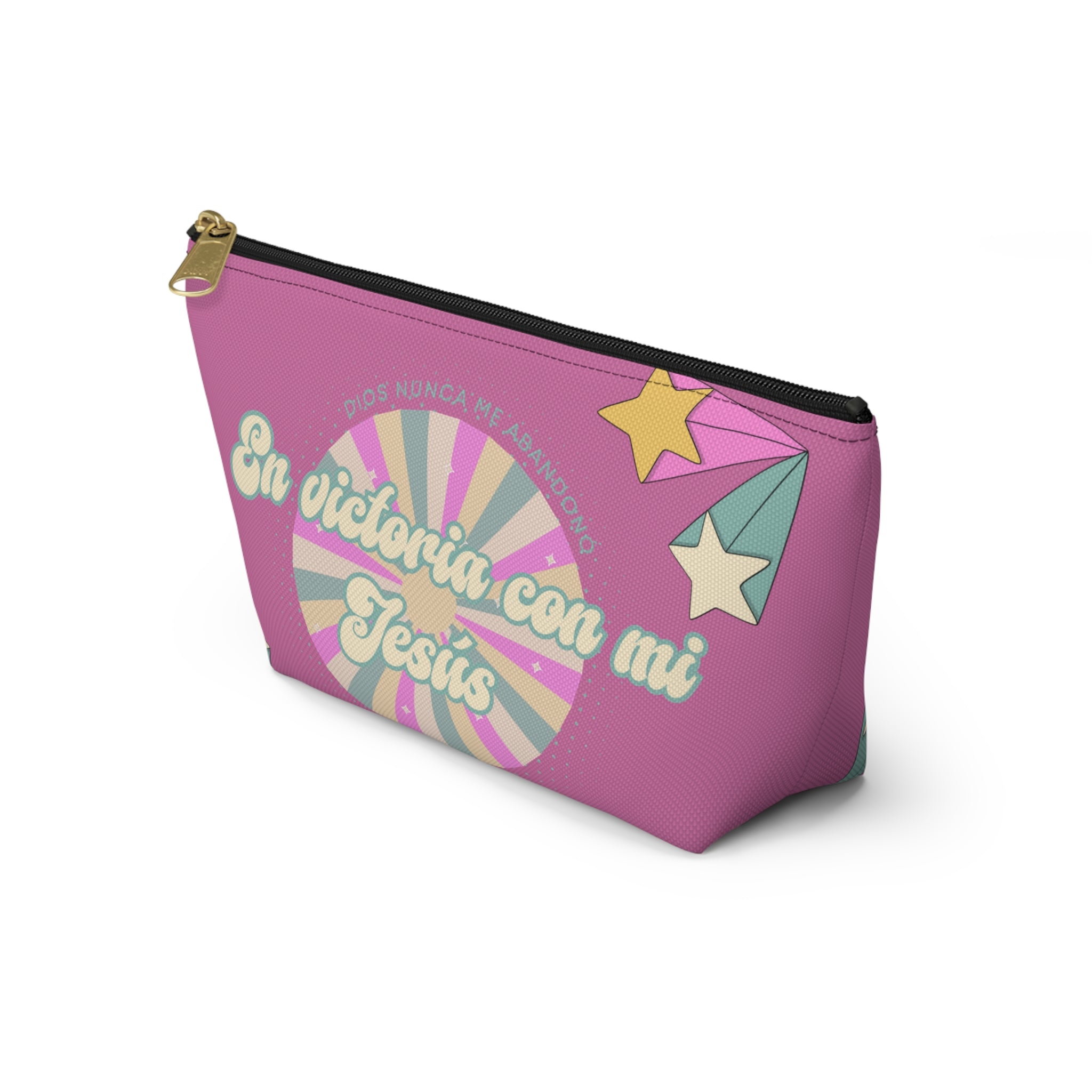 En victoria con mi Jesús Accessory Pouch — Pink Faith Bag