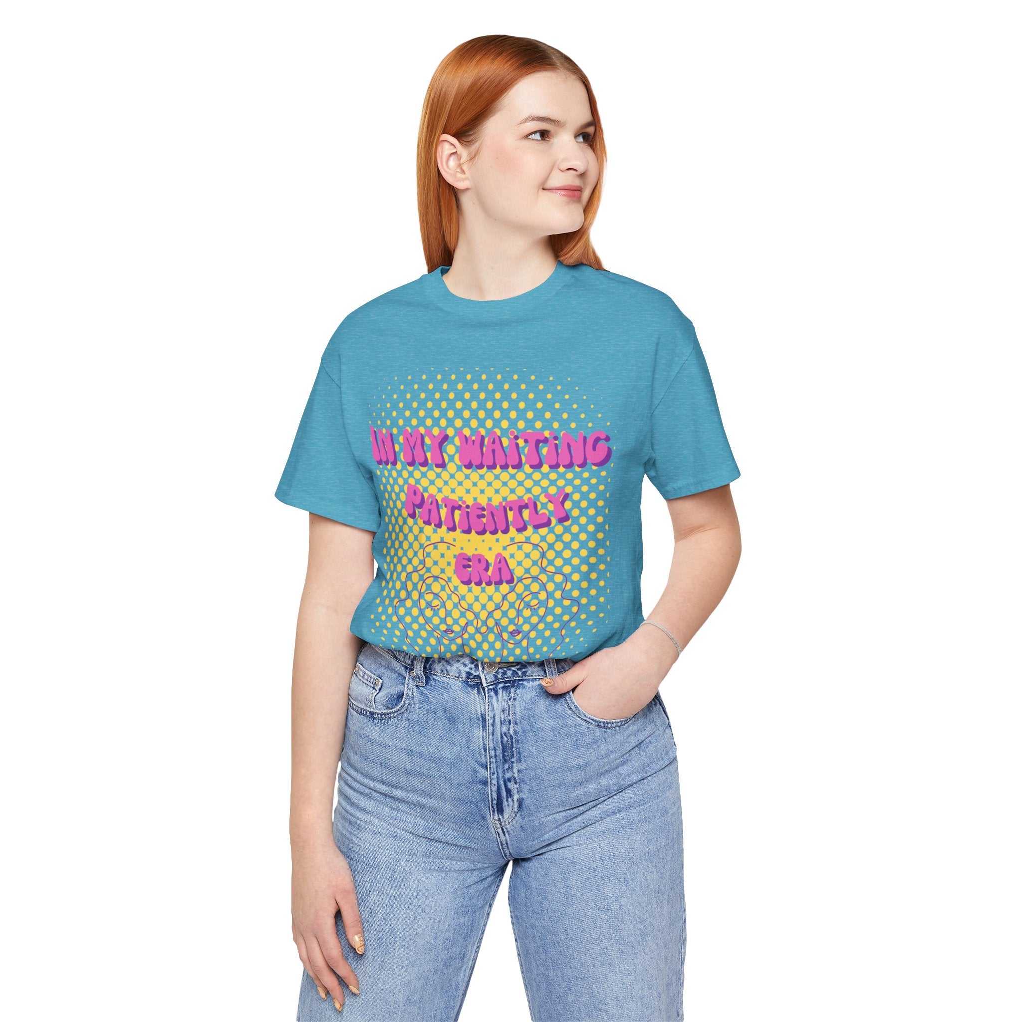 Women's 'In my Waiting Patiently Era' Tee - Yellow Graphic Jersey Short Sleeve