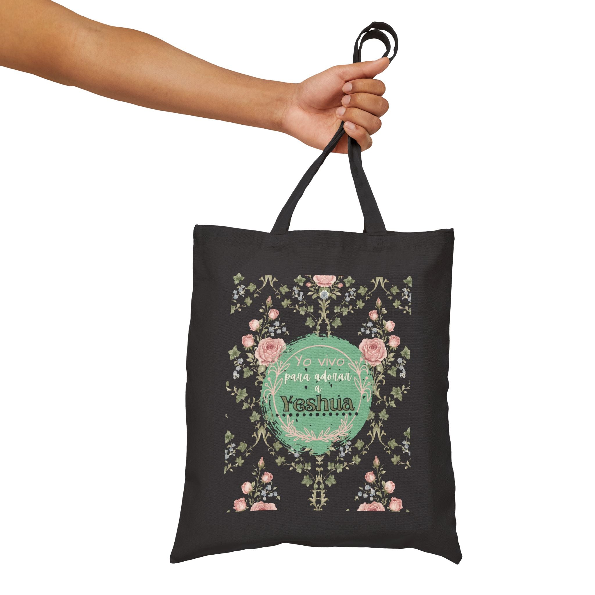 Bolsa Floral Vintage para Mujeres — 'Yo vivo para adorar a Yeshua'