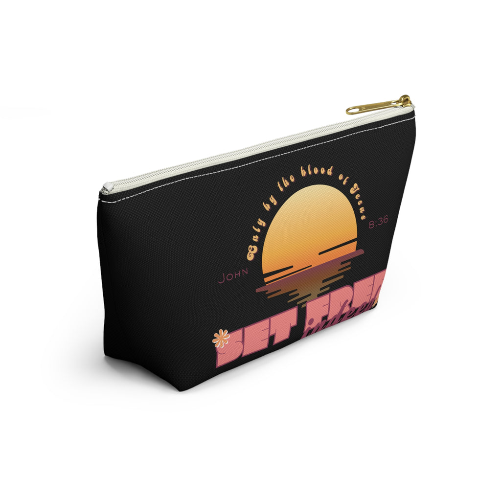 Women's 'Set free indeed'  — Sunset Accessory Pouch