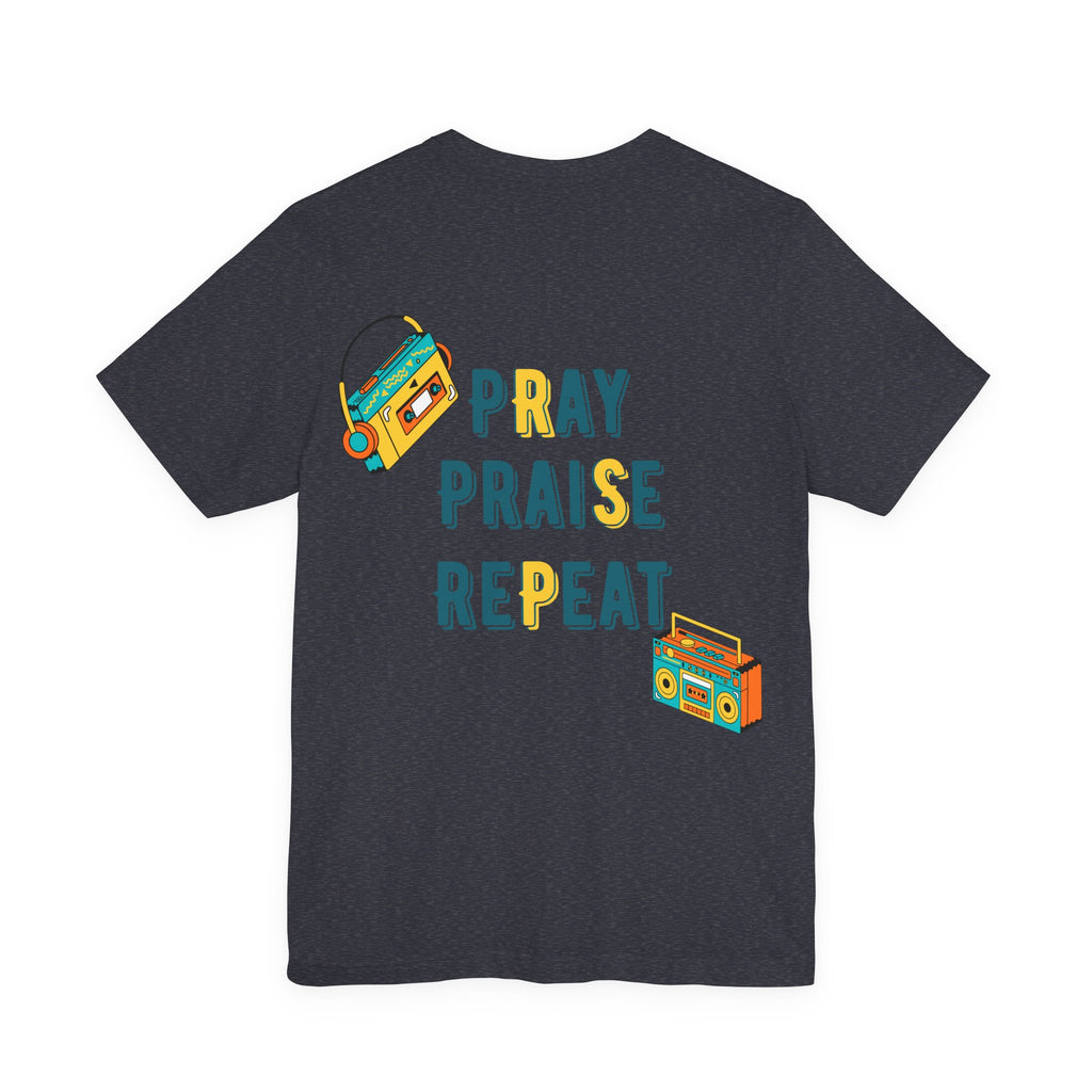 Men's Pray Praise Repeat T-Shirt — Vintage Boombox Christian Tee