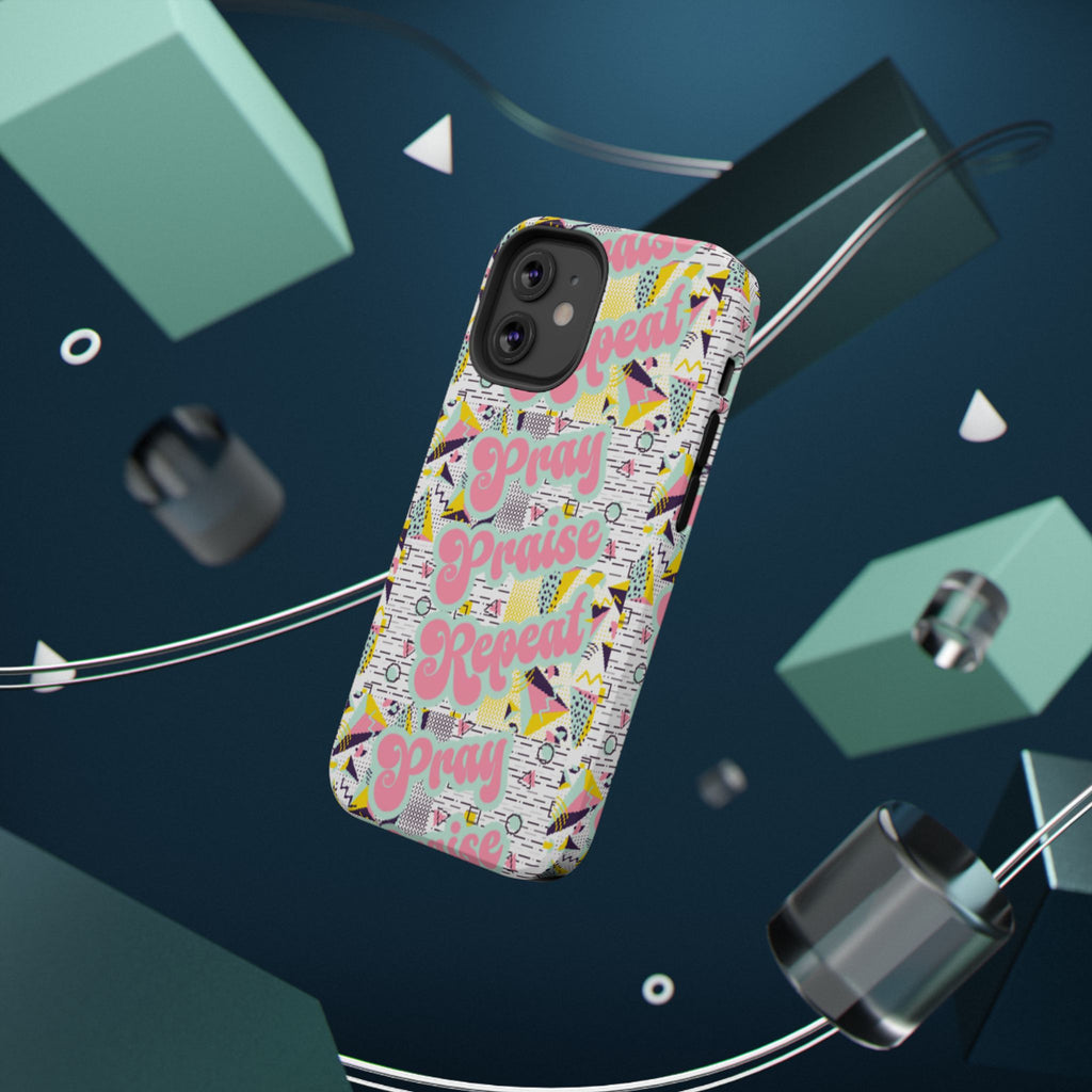 Retro Pray Praise Repeat Women's  Phone Case- Impact-Resistant Cases