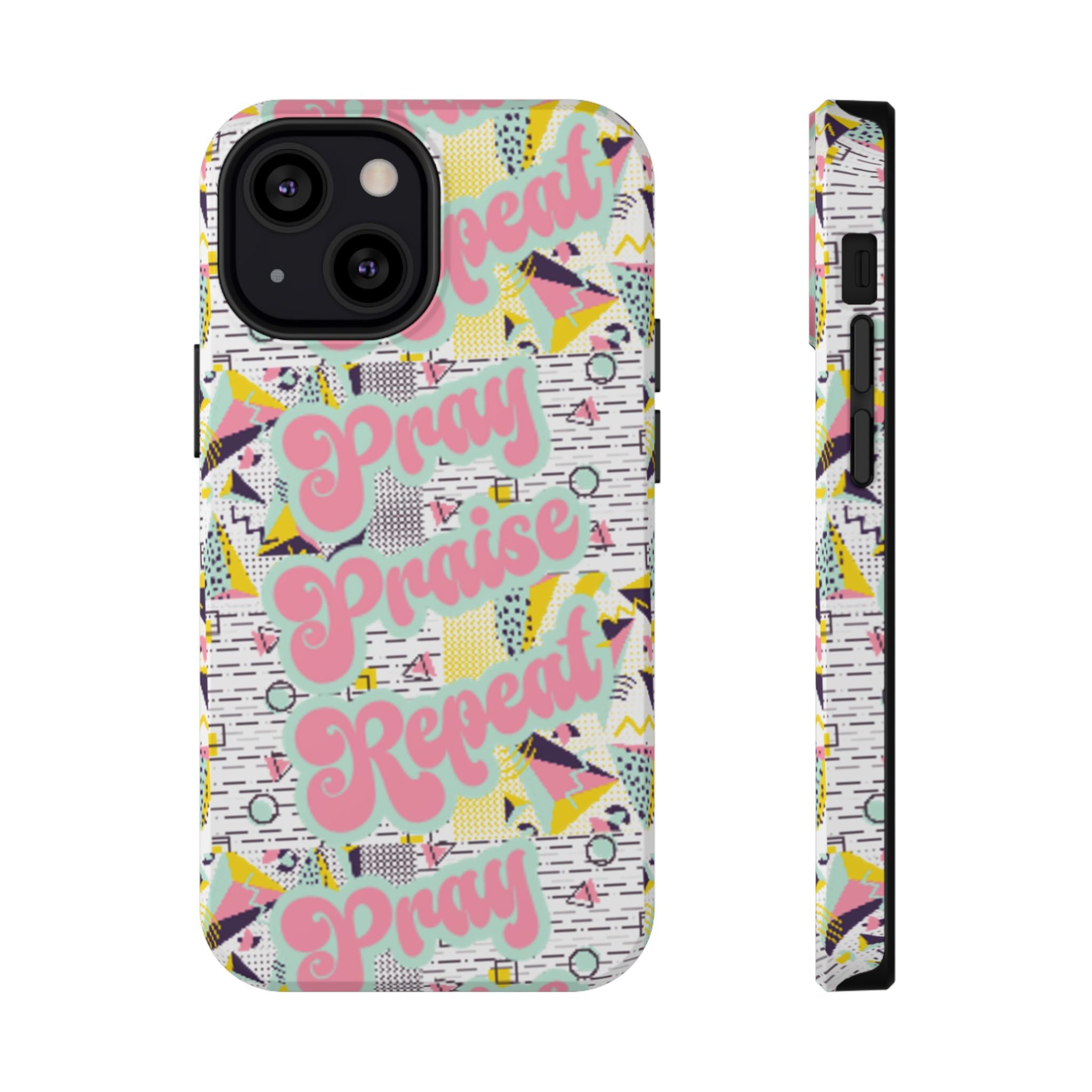 Retro Pray Praise Repeat Women's  Phone Case- Impact-Resistant Cases