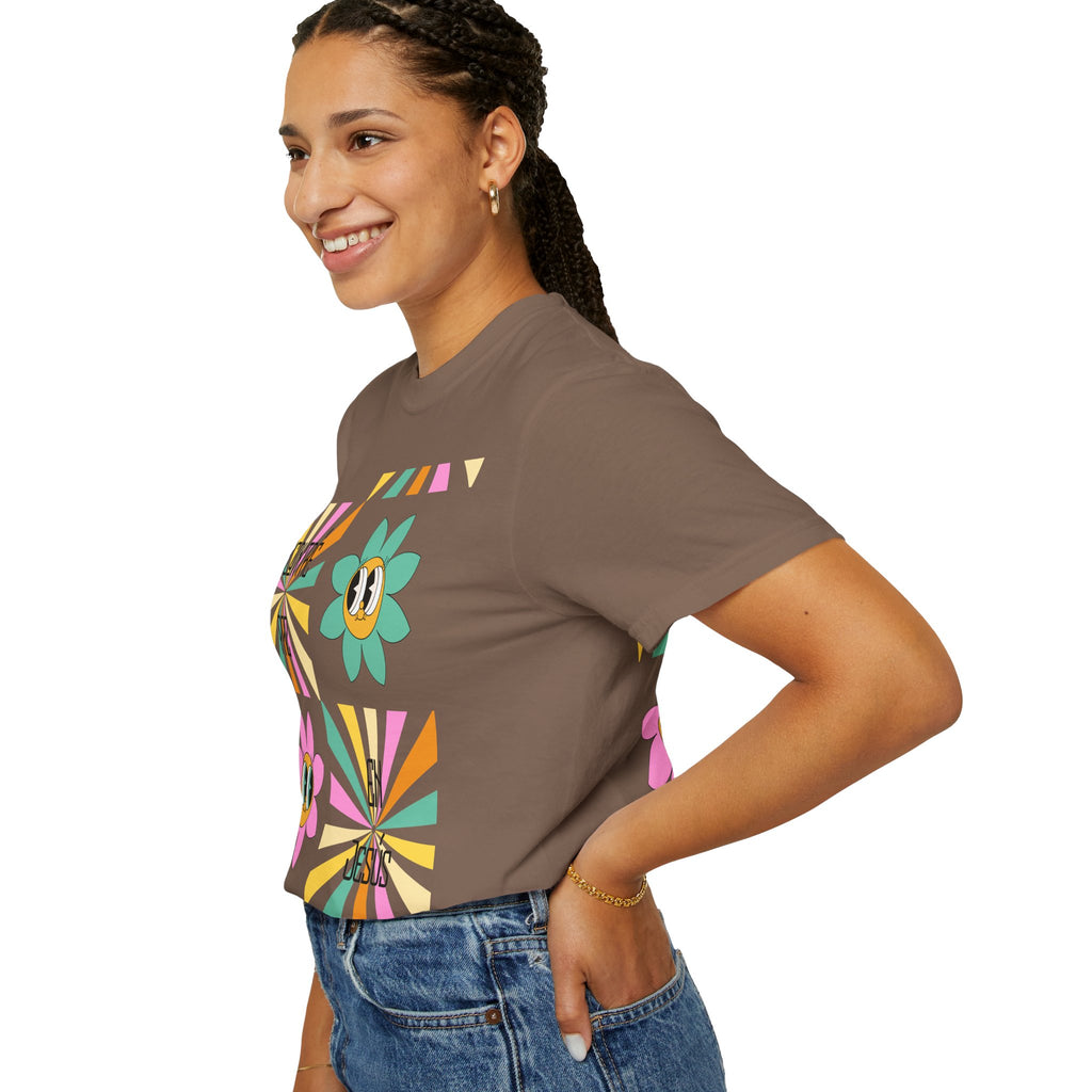 Woman's Spanish "Encontré paz en Jesús"- Camisa Retro Español