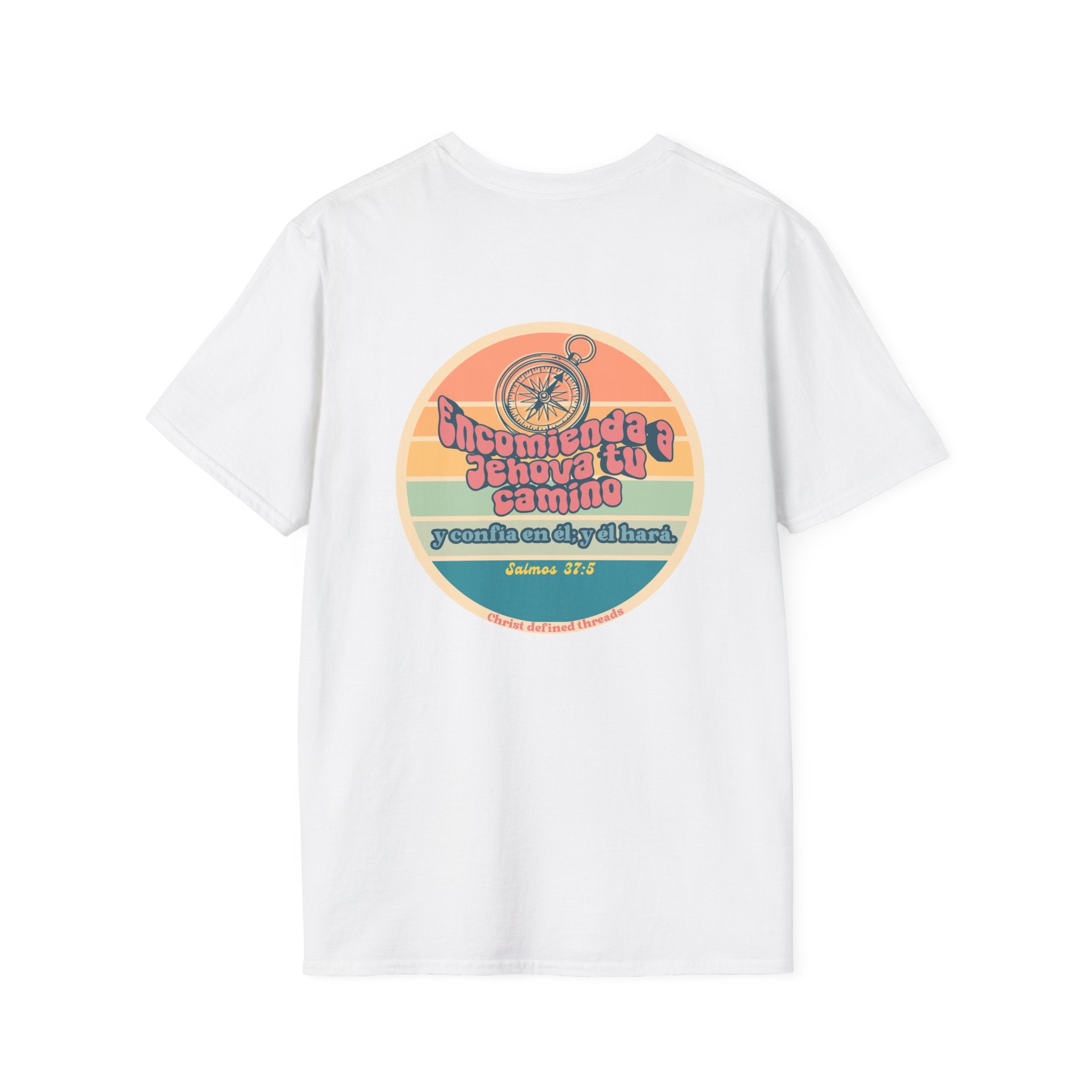 "Encomienda a Jehová tu camino" Camisa — Retro compás Camisa Feminina