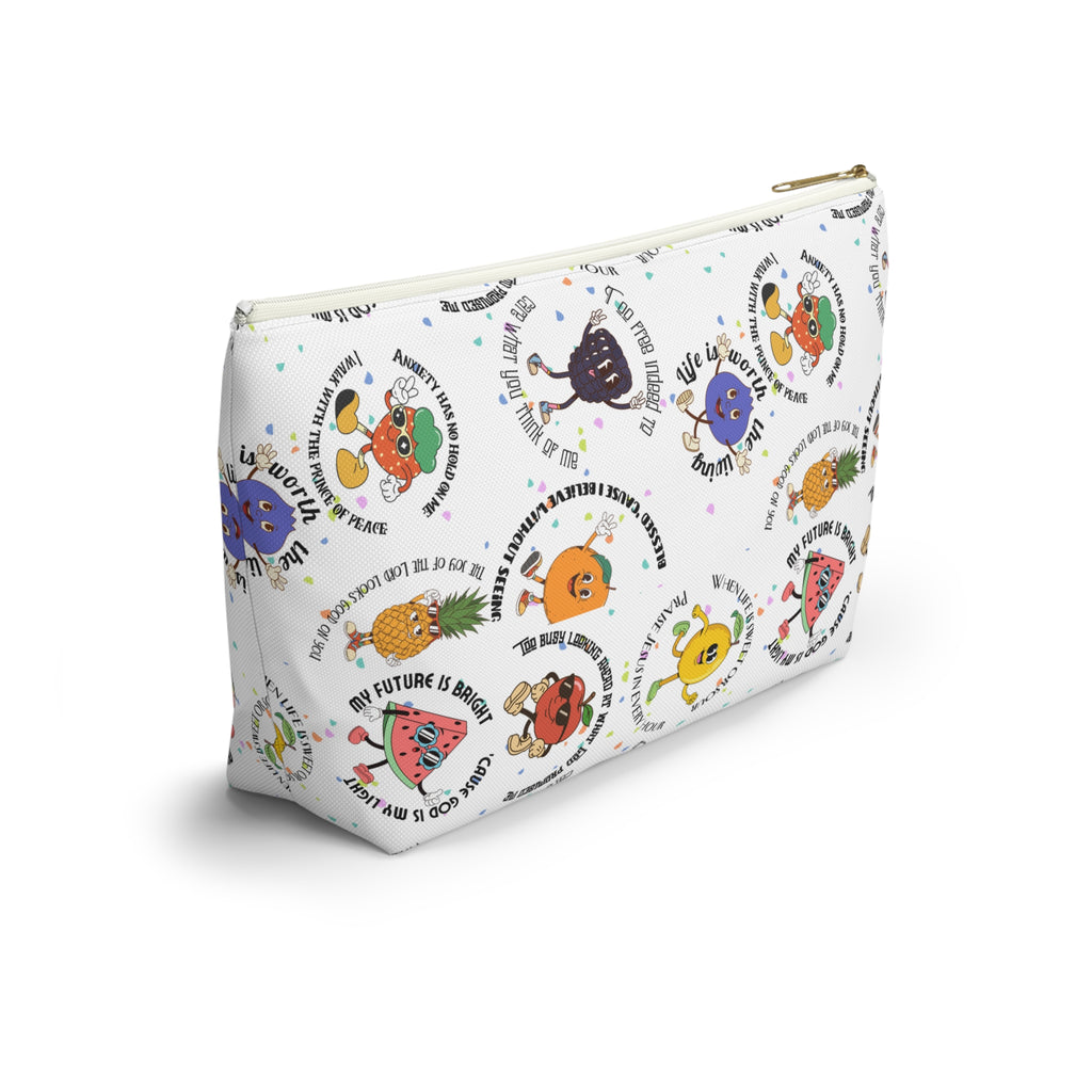 Fruitful Quotes Accessory Pouch — T-Bottom Bag