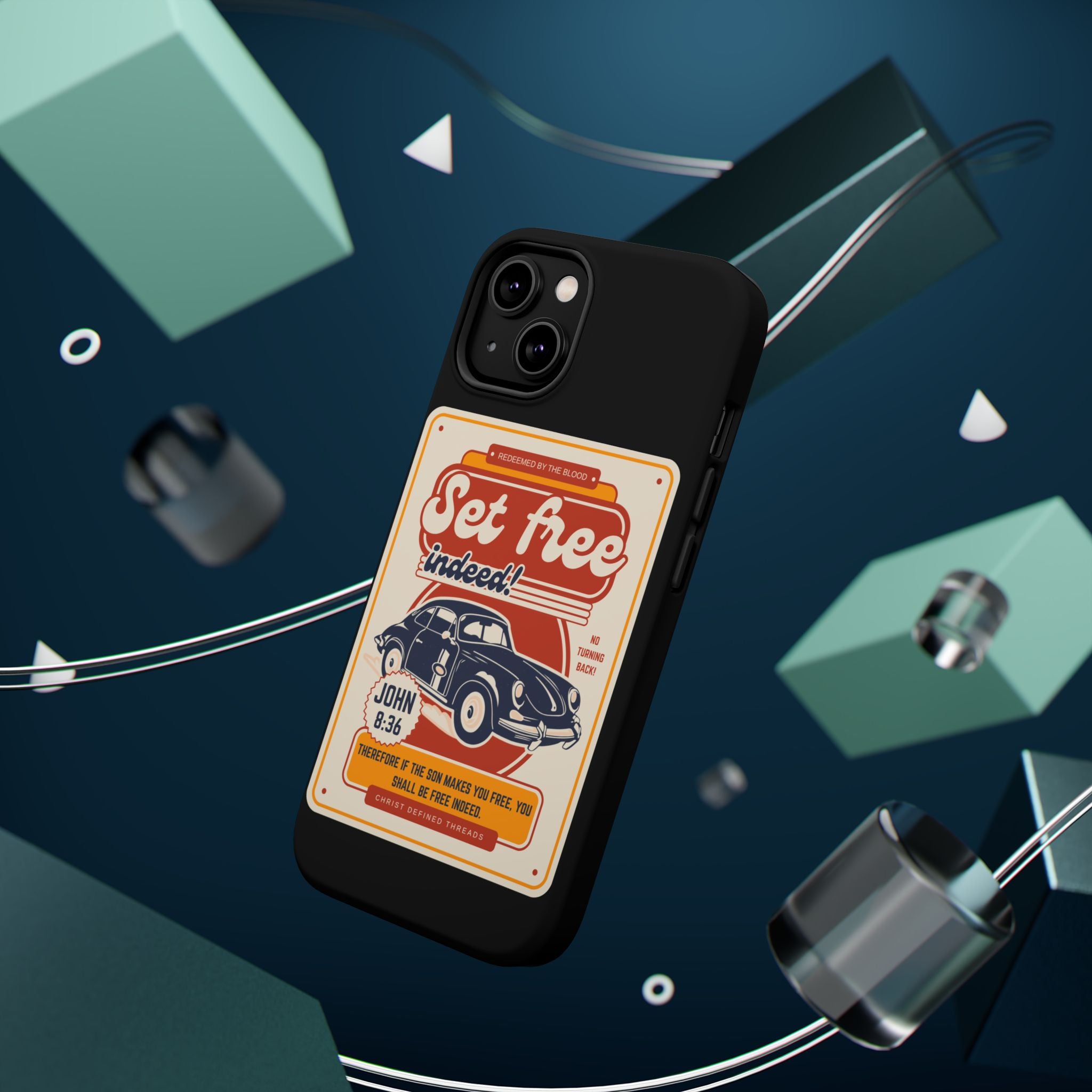 Men's 'Set free indeed' Vintage Graphic Phone Case — Magnetic Impact-Resistant