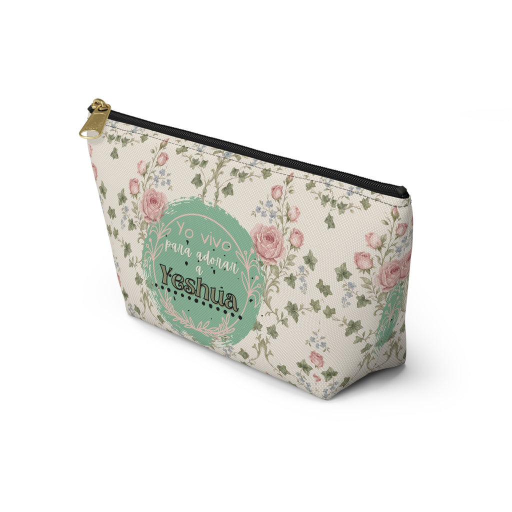 Floral 'Yo vivo para adorar Yeshua' Bolsita