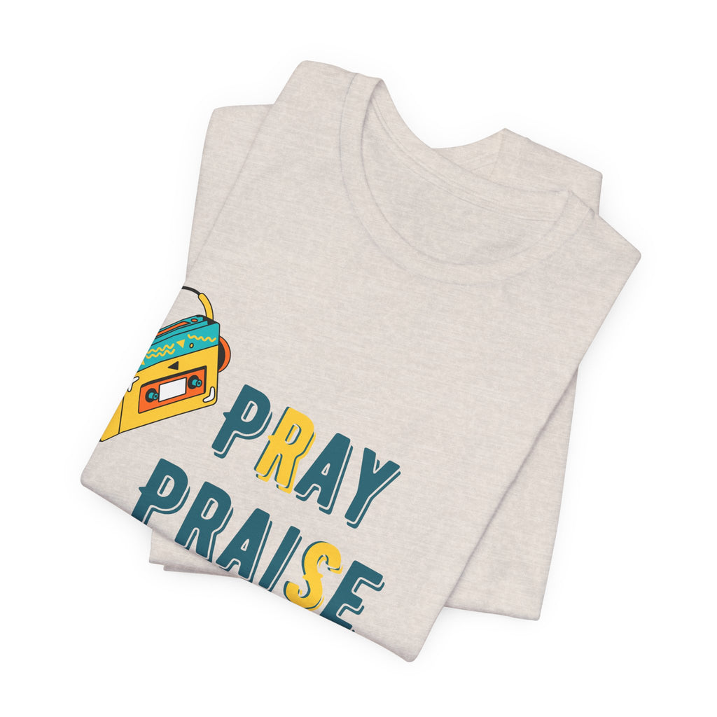 Men's Pray Praise Repeat T-Shirt — Vintage Boombox Christian Tee