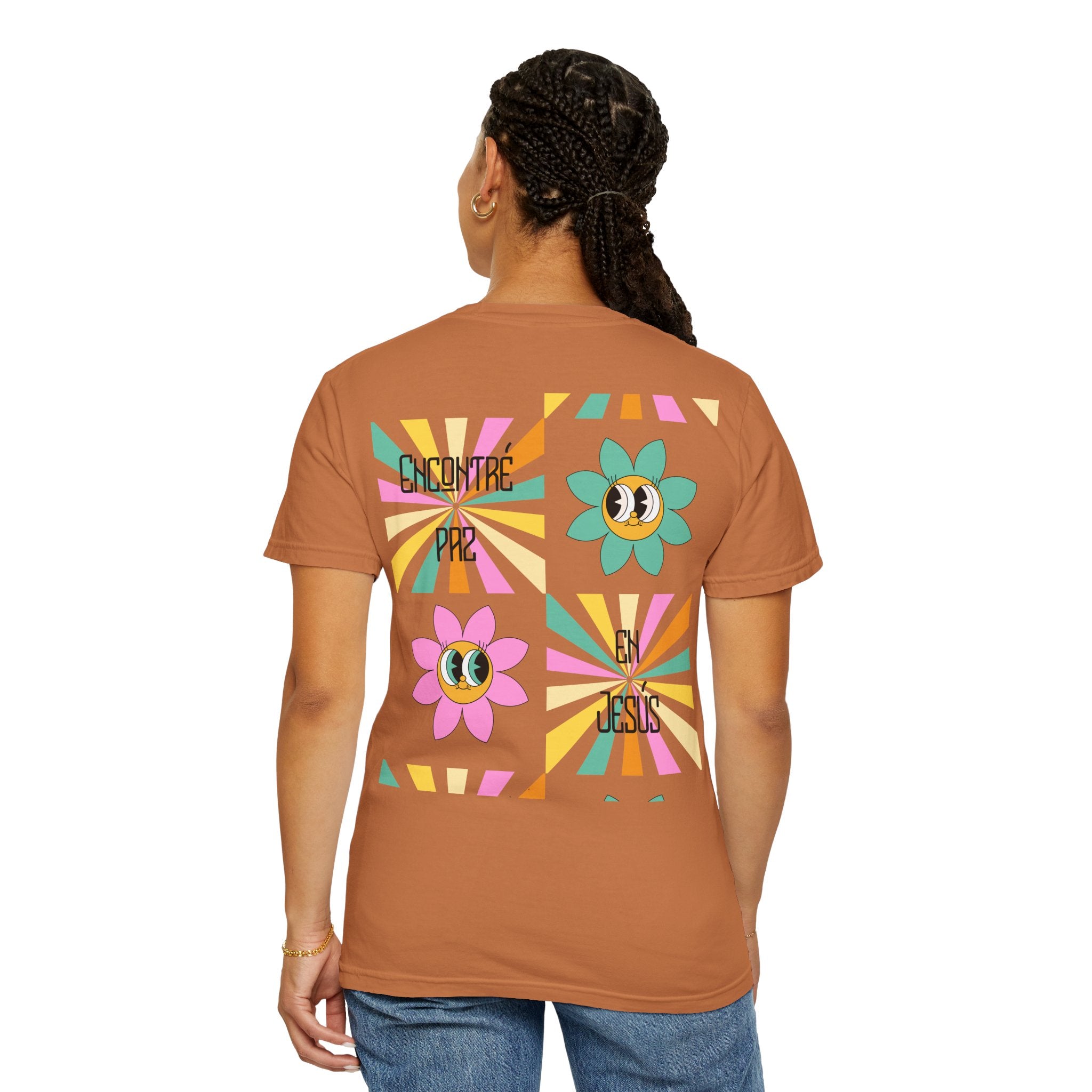 Woman's Spanish "Encontré paz en Jesús"- Camisa Retro Español