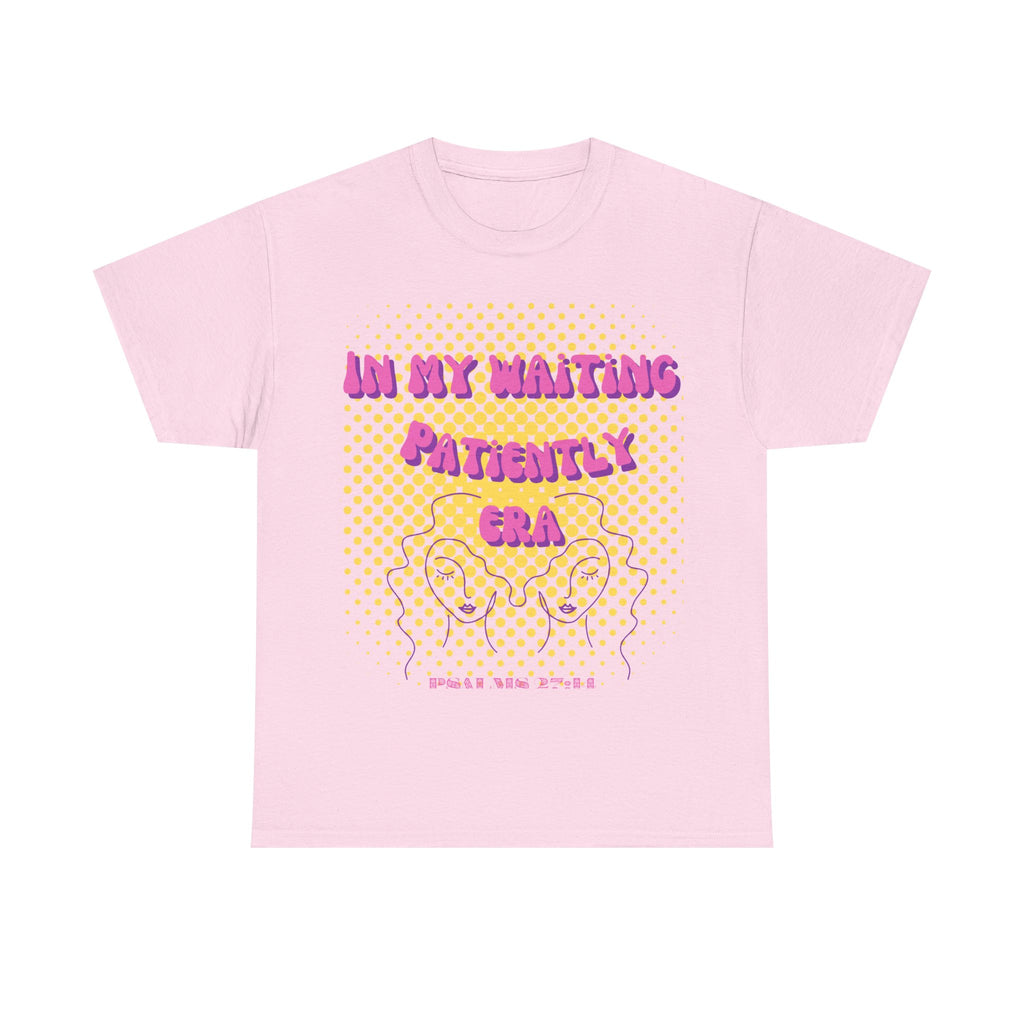 Women's 'In my Waiting Patiently Era' Tee - Yellow Graphic Jersey Short Sleeve
