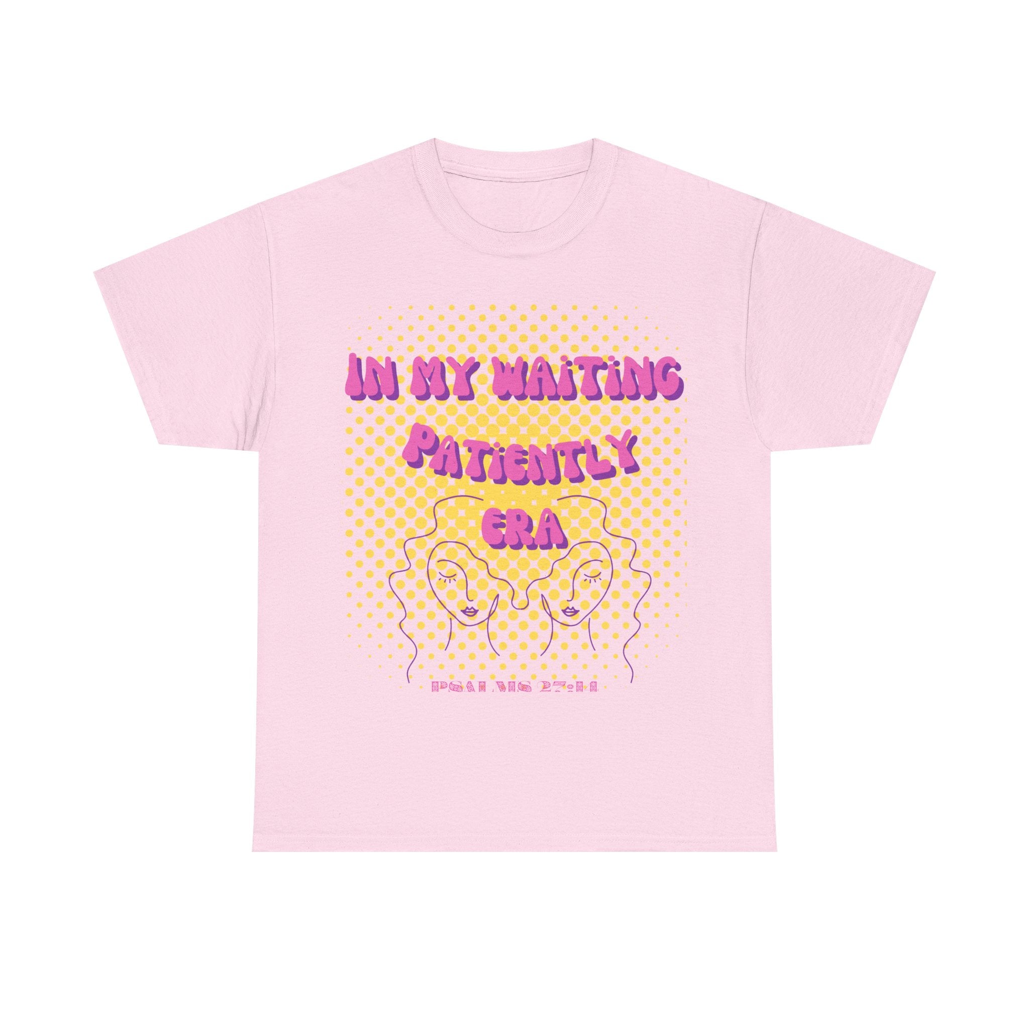 Women's 'In my Waiting Patiently Era' Tee - Yellow Graphic Jersey Short Sleeve