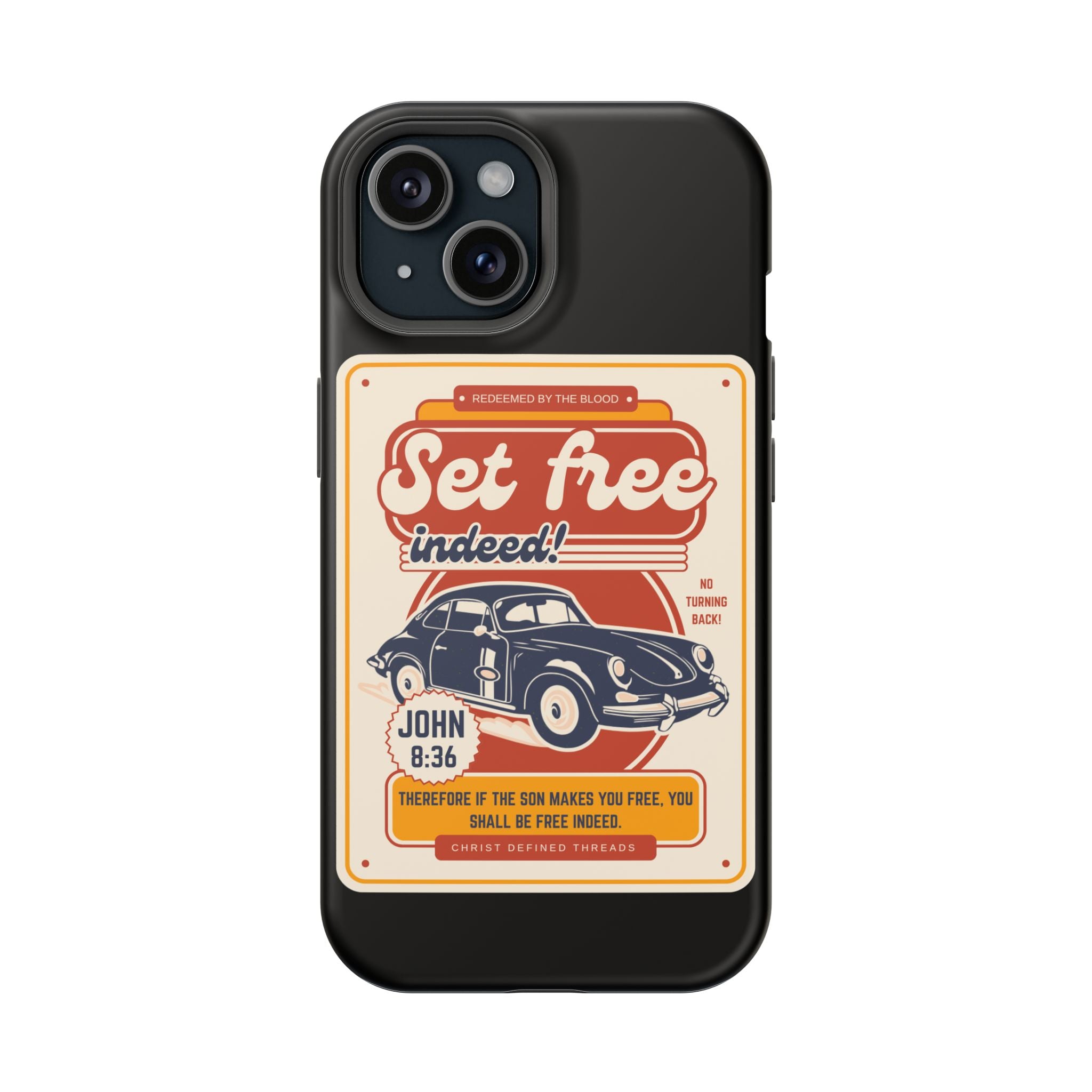 Men's 'Set free indeed' Vintage Graphic Phone Case — Magnetic Impact-Resistant