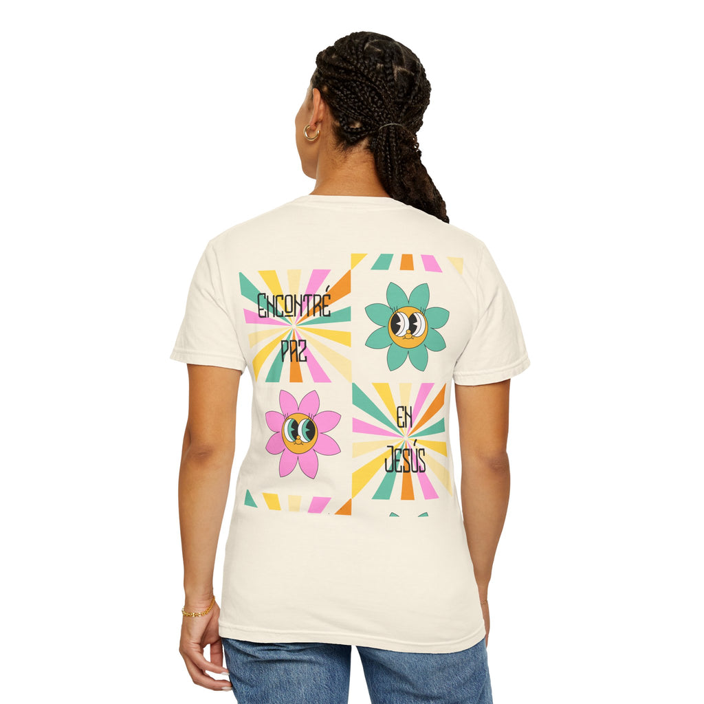 Woman's Spanish "Encontré paz en Jesús"- Camisa Retro Español