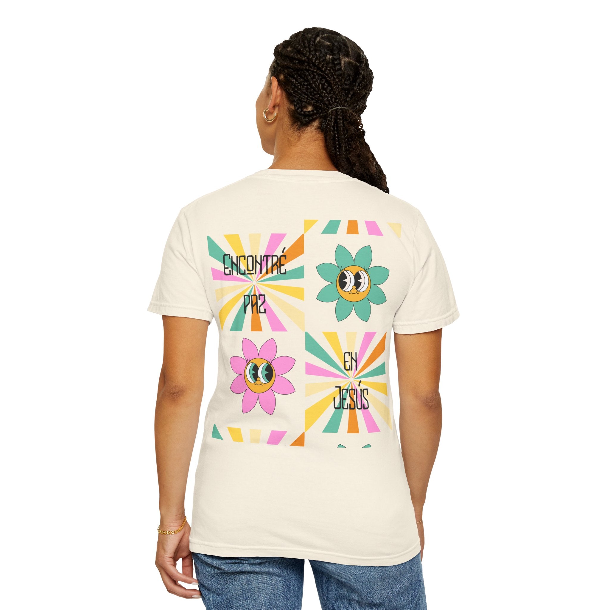 Woman's Spanish "Encontré paz en Jesús"- Camisa Retro Español