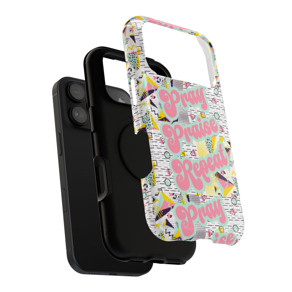Retro Pray Praise Repeat Women's  Phone Case- Impact-Resistant Cases