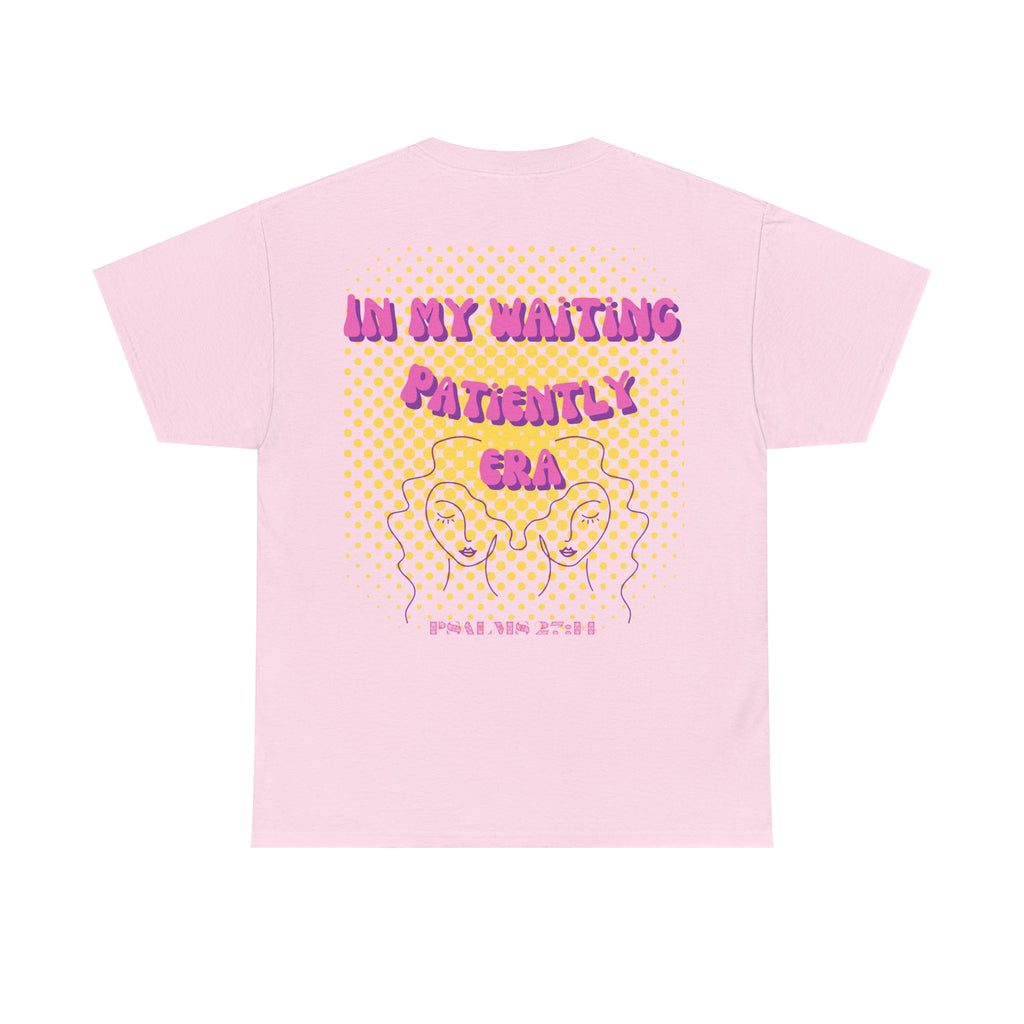 Women's 'In my Waiting Patiently Era' Tee - Yellow Graphic Jersey Short Sleeve