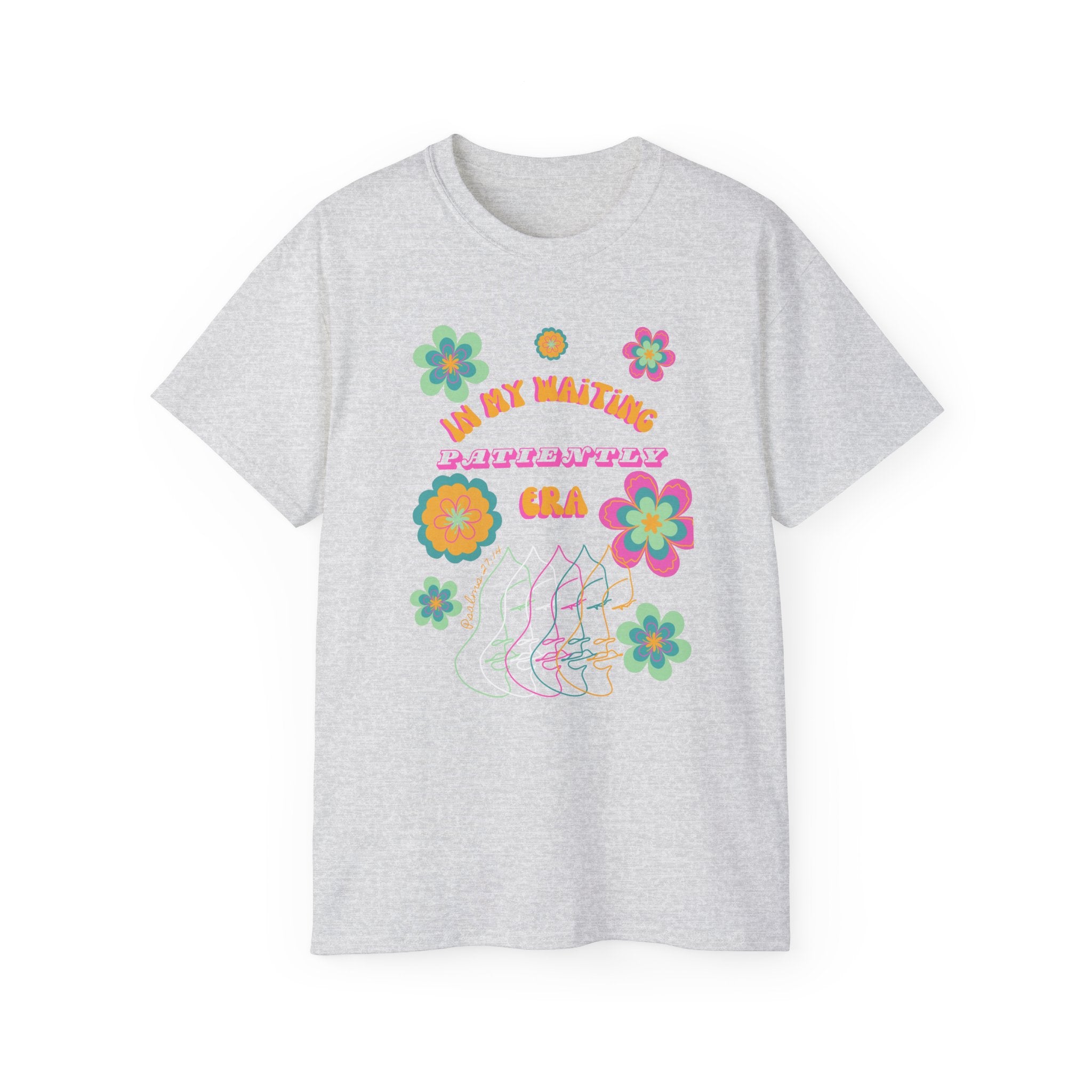 Retro Floral "In My Waiting Patiently Era" Ladies' V-Neck T-Shirt