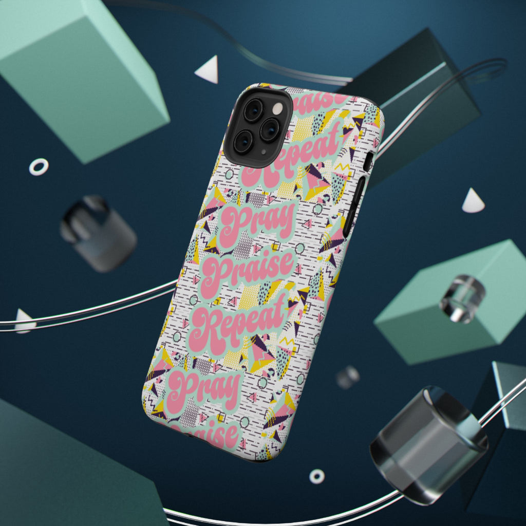 Retro Pray Praise Repeat Women's  Phone Case- Impact-Resistant Cases