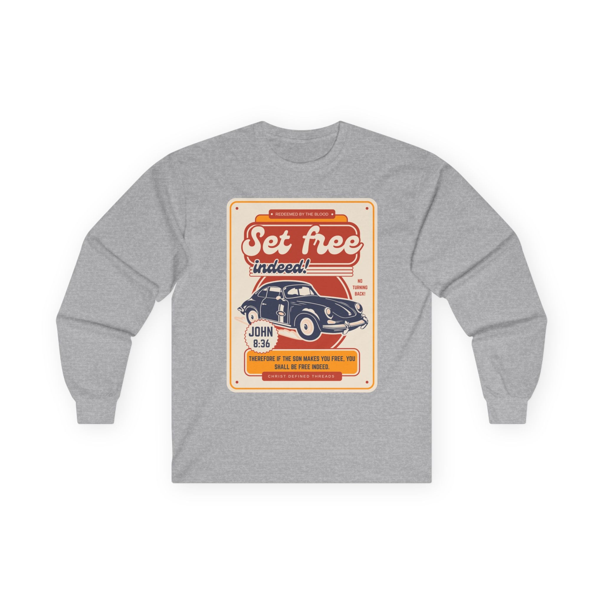 Men's 'Set free indeed' - Ultra Cotton Long Sleeve Tee