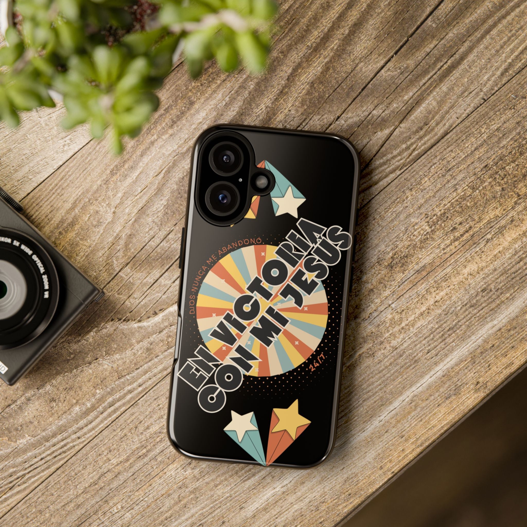 'En Victoria Con Jesús' Retro Protección de telefono
