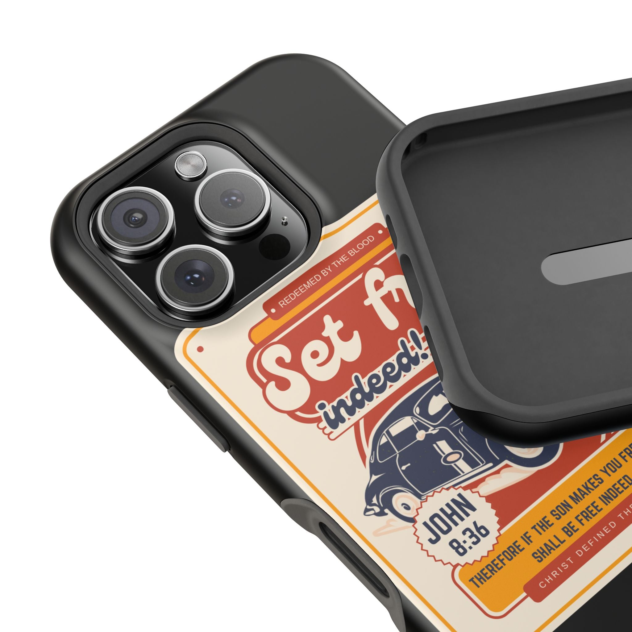 Men's 'Set free indeed' Vintage Graphic Phone Case — Magnetic Impact-Resistant