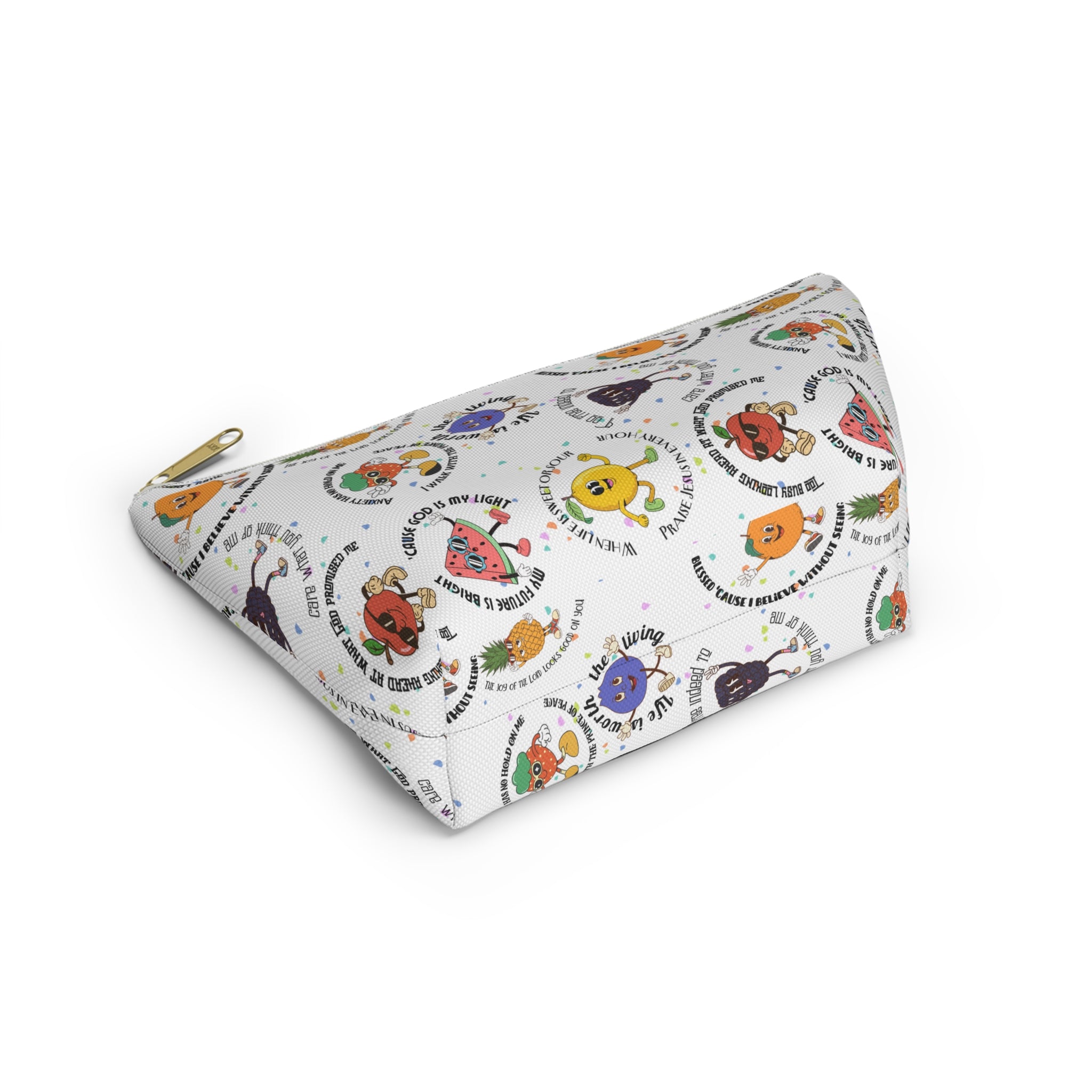 Fruitful Quotes Accessory Pouch — T-Bottom Bag