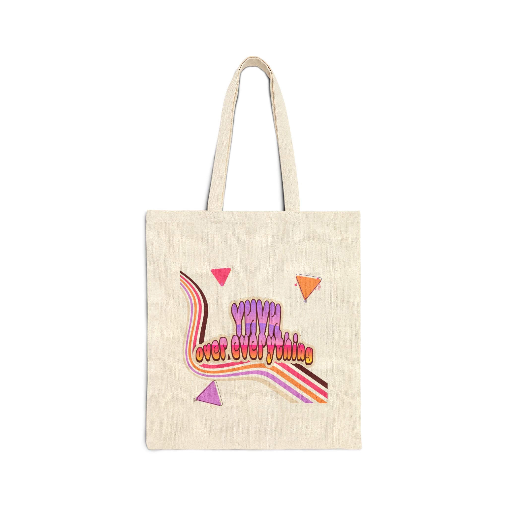 Retro 'YHVH over Everything' Cotton Tote Bag