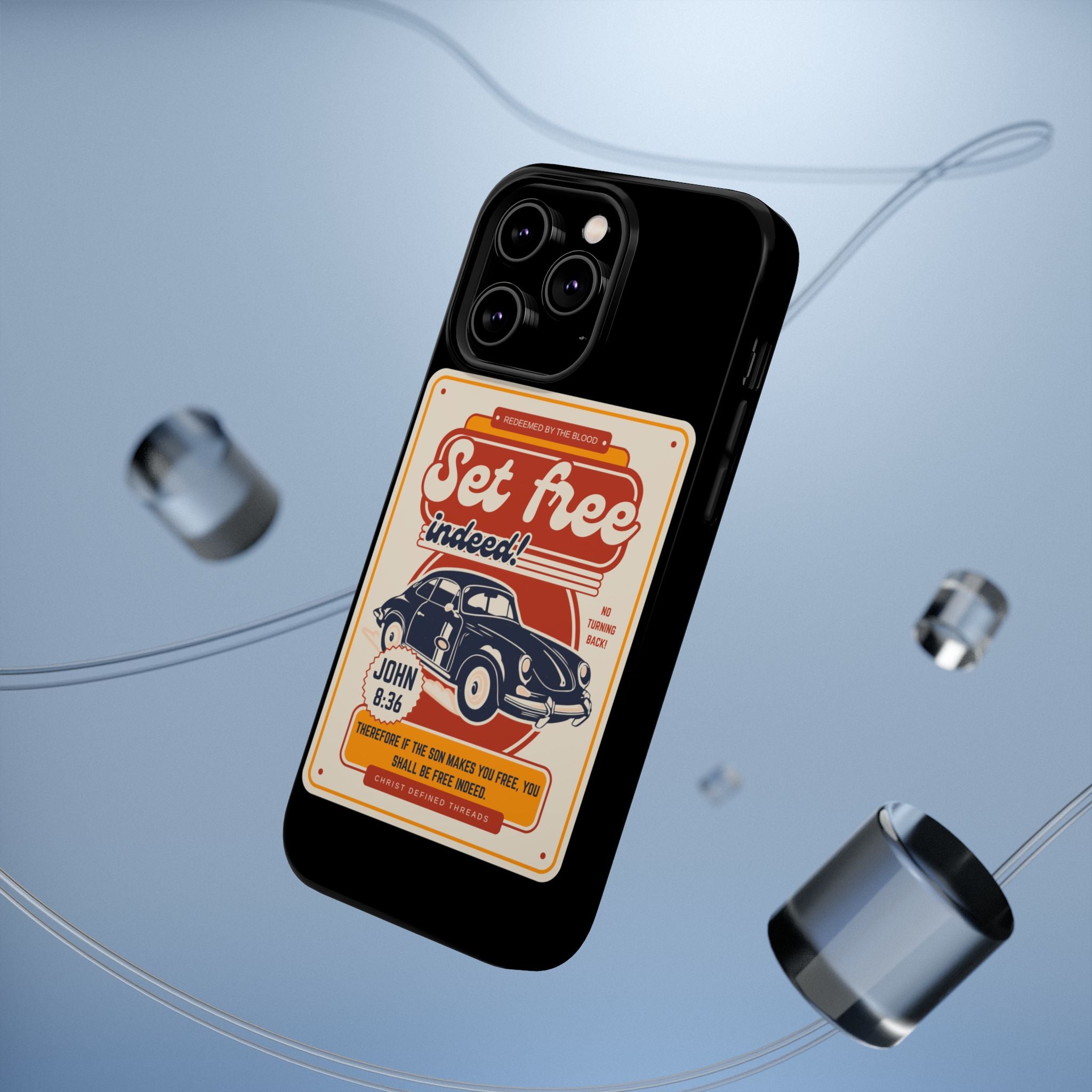 Men's 'Set free indeed' Vintage Graphic Phone Case — Magnetic Impact-Resistant