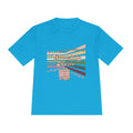 Women's Worship Music Moisture Wicking Tee — Retro Stripes & Speaker Graphic