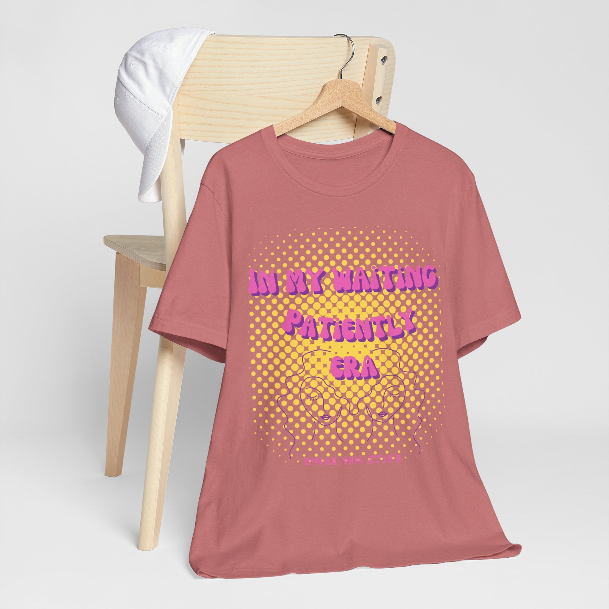 Women's 'In my Waiting Patiently Era' Tee - Yellow Graphic Jersey Short Sleeve