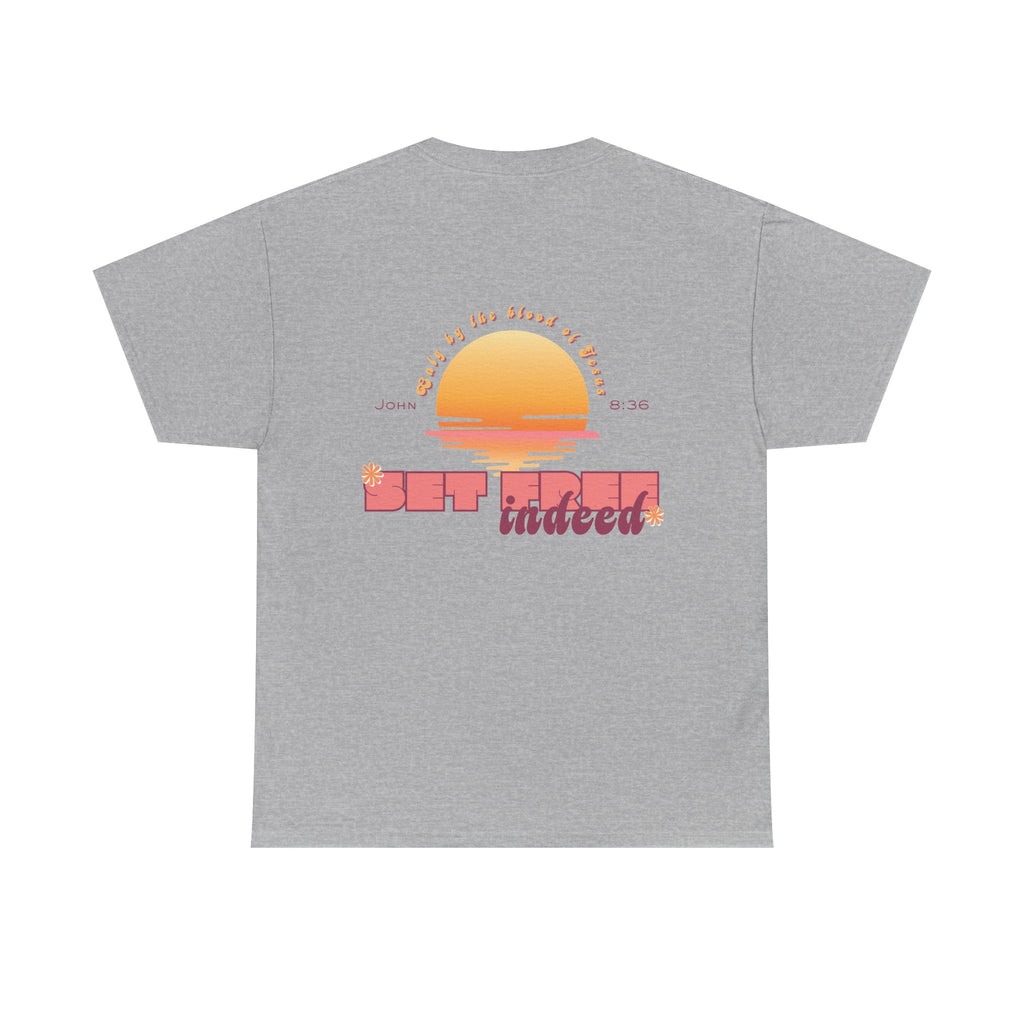 Women's 'Set free indeed' John 8:36- Heavy Cotton Tee
