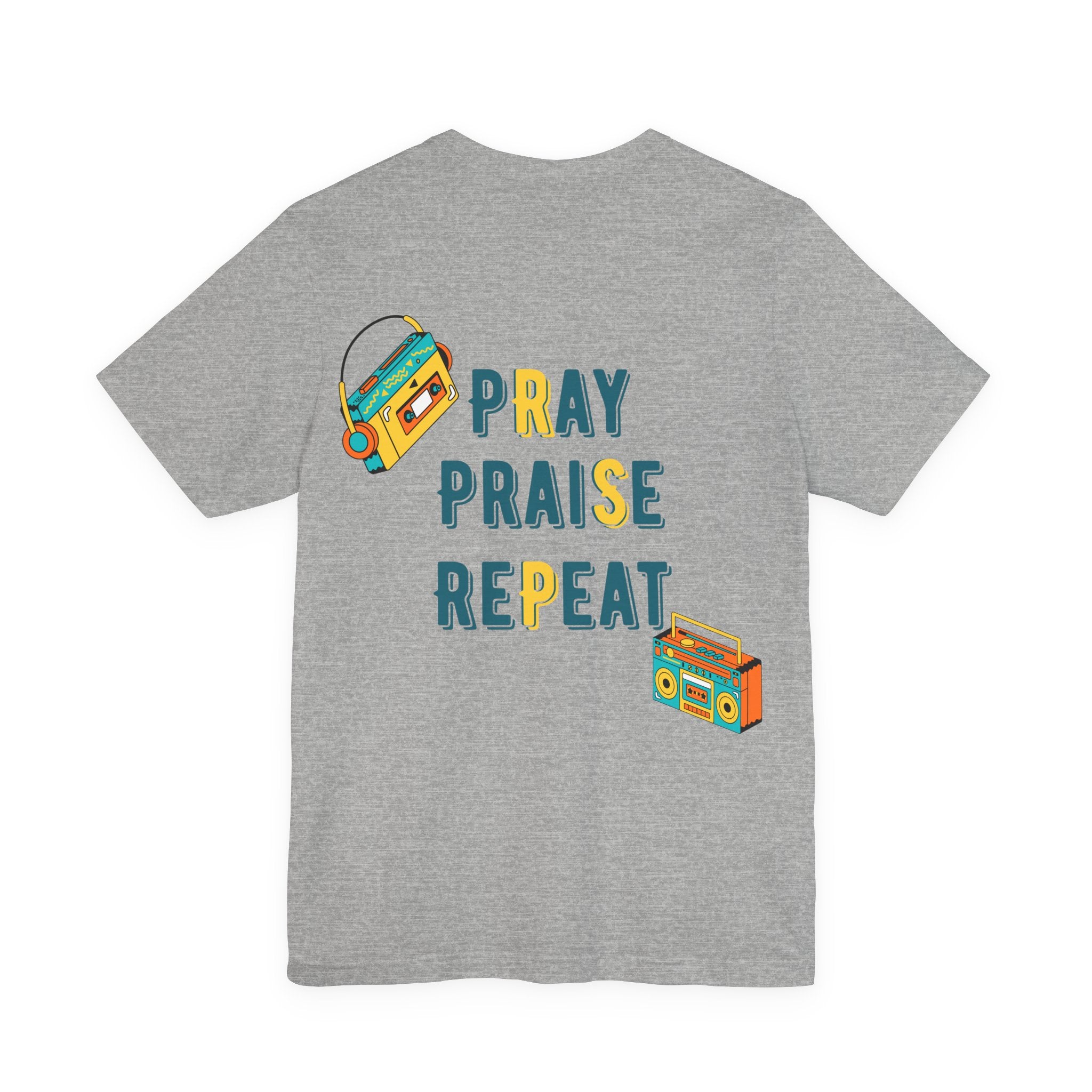 Men's Pray Praise Repeat T-Shirt — Vintage Boombox Christian Tee