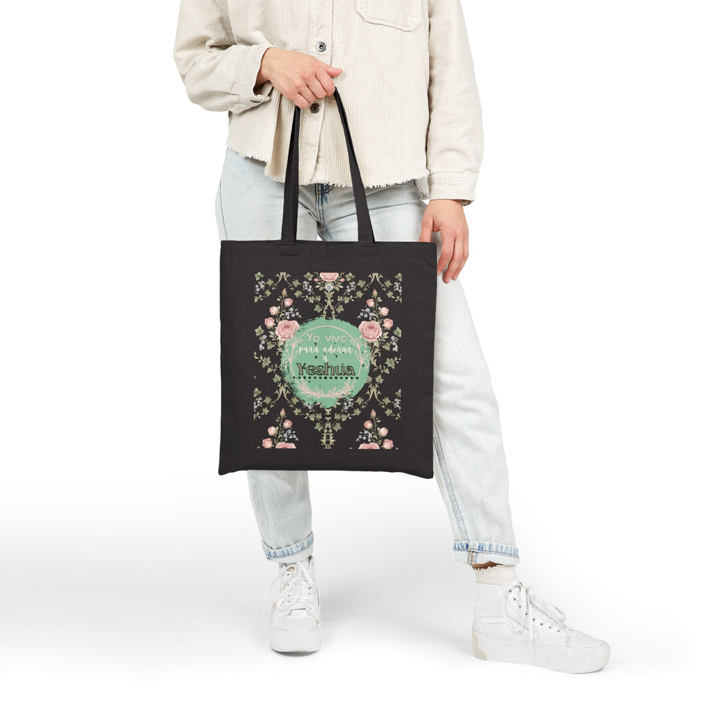 Bolsa Floral Vintage para Mujeres — 'Yo vivo para adorar a Yeshua'