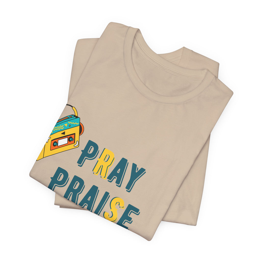 Men's Pray Praise Repeat T-Shirt — Vintage Boombox Christian Tee