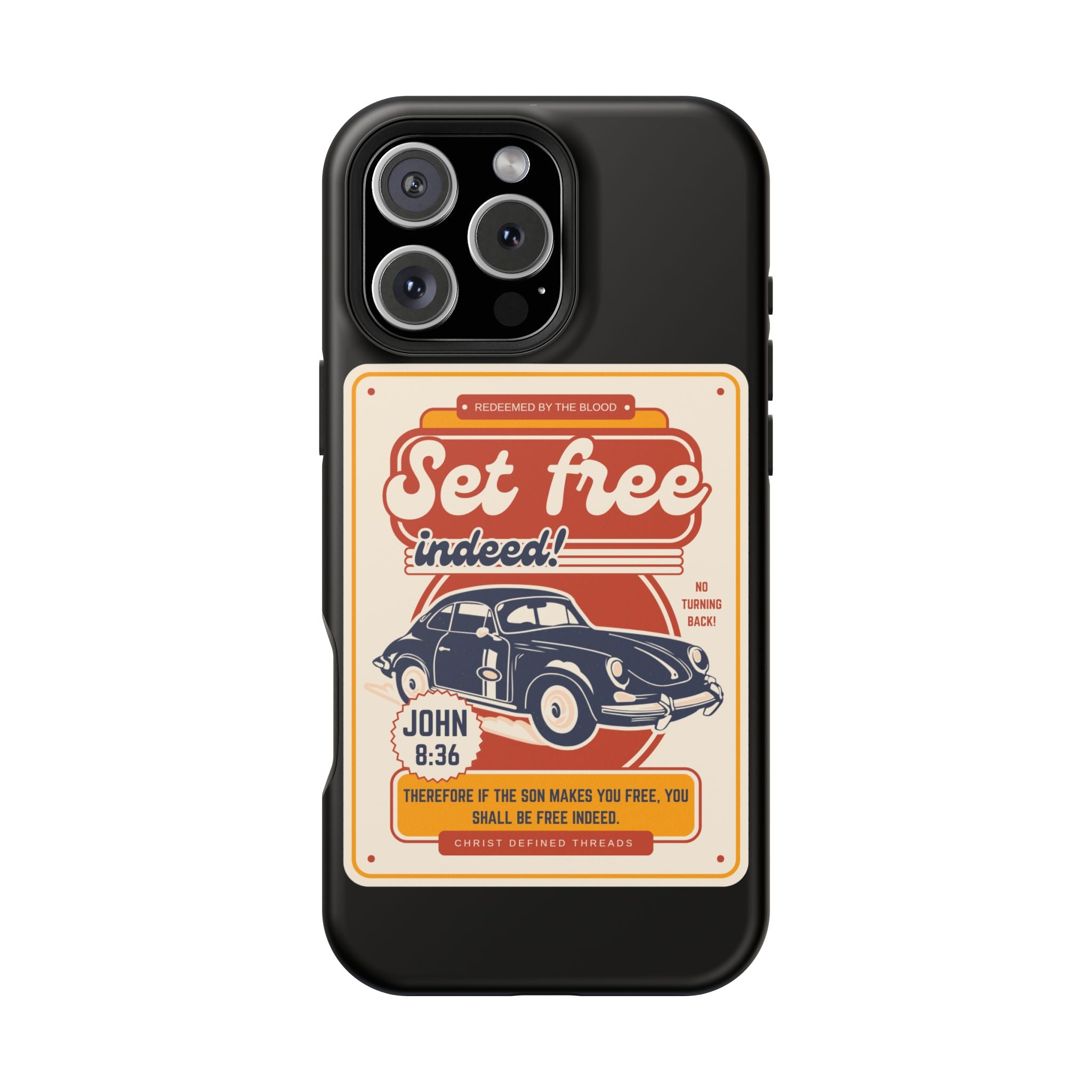 Men's 'Set free indeed' Vintage Graphic Phone Case — Magnetic Impact-Resistant